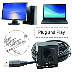 ELP 3.6mm Lens 1MP Mini HD USB Camera with Metal Case for Computer,720P 30fps Mini UVC USB2.0 Video Webcam OV9712 Lightburn Camera for Medical Endoscope 3D Scanner,ATM,Kiosk,3.3ft/1m Cable for Laptop - Image 5