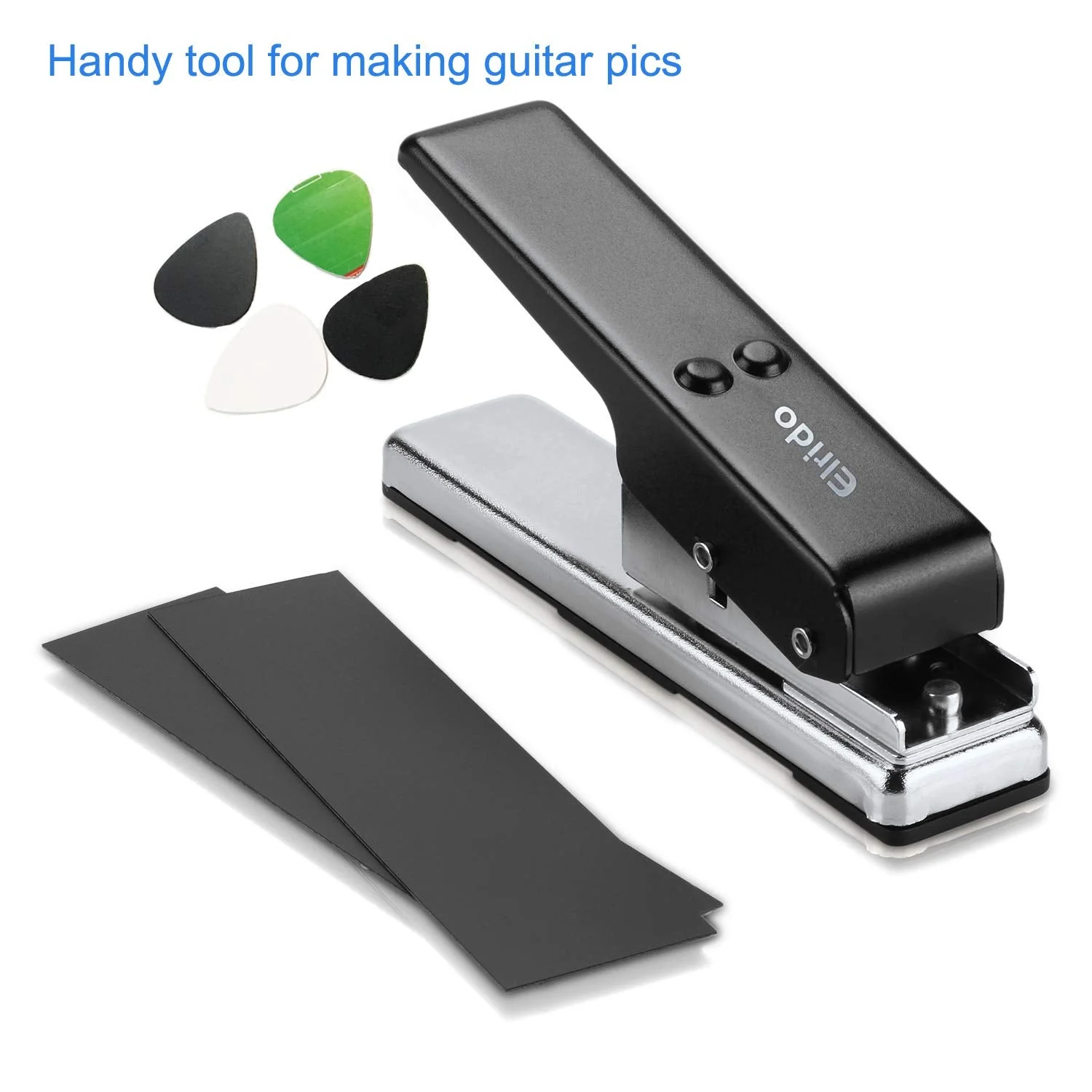 Elrido DIY Guitar Picks Maker Cutter Punch Tool Kit with 2 Pick Strips, Making Picks Create Custom Professional Plectrums for Guitar Players & Music Lovers - Unique Guitar Accessories Gift 1.5mm Black - Image 7
