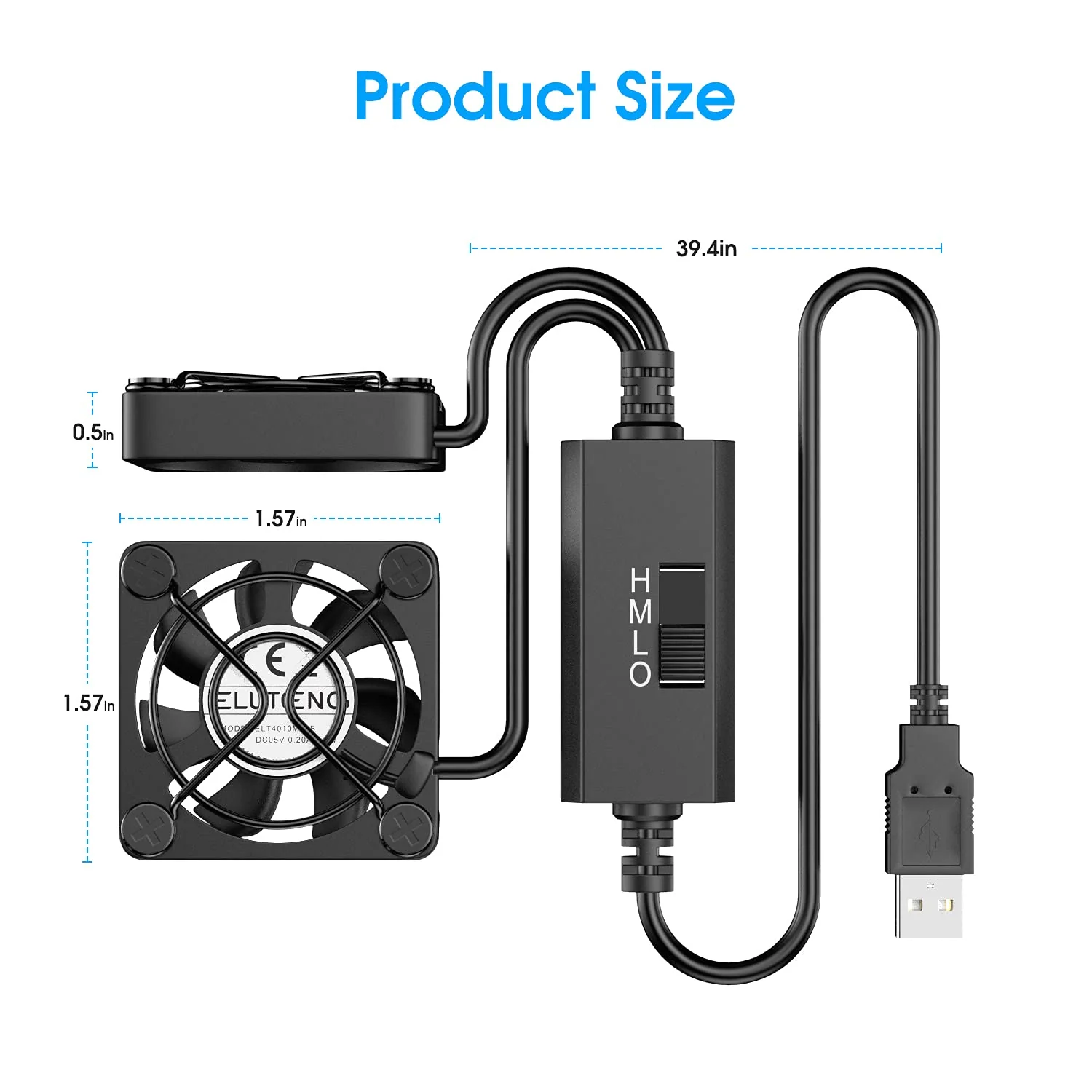 ELUTENG Dual 40mm USB Fan with 3 Speeds Adjustable 5V PC Fan Max 5500RPM 40mm * 40mm * 25mm Mini Case Fan Quiet Computer Fan Compatible for PC, TV Box, Router, Xbox, PlayStation - Image 7