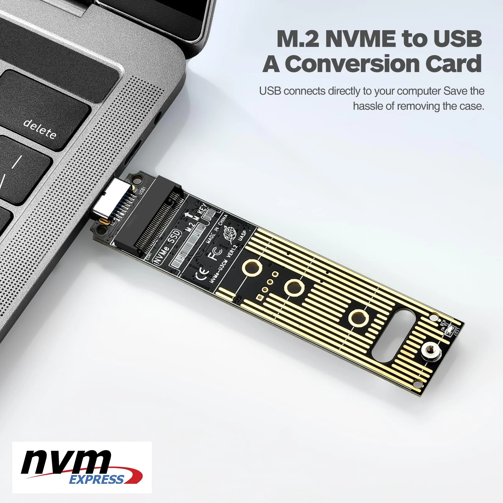 ELUTENG NVME to USB Adapter M.2 NVME Hard Drive USB3.1 Gen2 10Gbps USB to NVME PCI-E SSD Reader USB M Key Support UASP for 2280 2260 2242 2230 SSD (Only for M.2 NVME) - Image 2