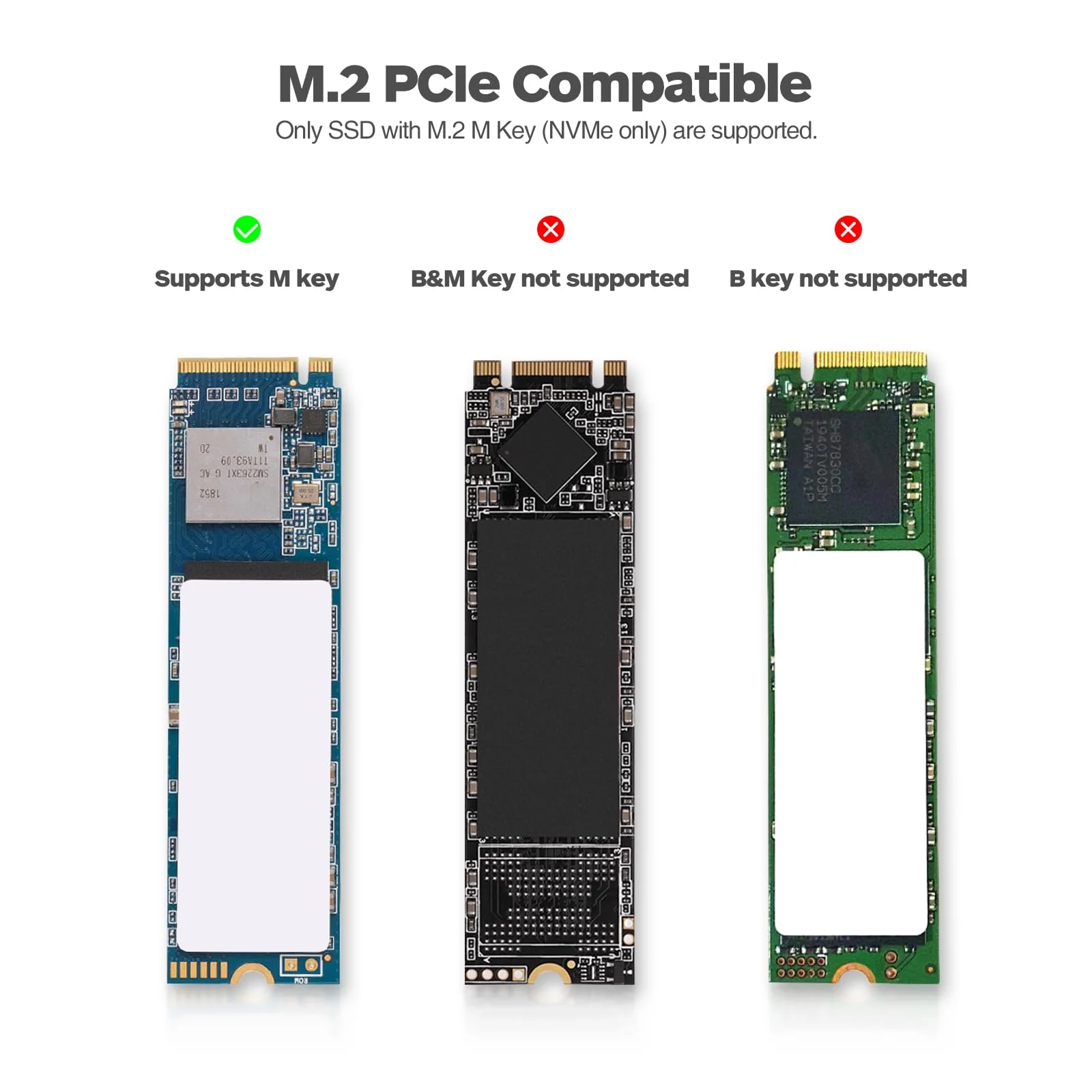 ELUTENG NVME to USB Adapter M.2 NVME Hard Drive USB3.1 Gen2 10Gbps USB to NVME PCI-E SSD Reader USB M Key Support UASP for 2280 2260 2242 2230 SSD (Only for M.2 NVME) - Image 5