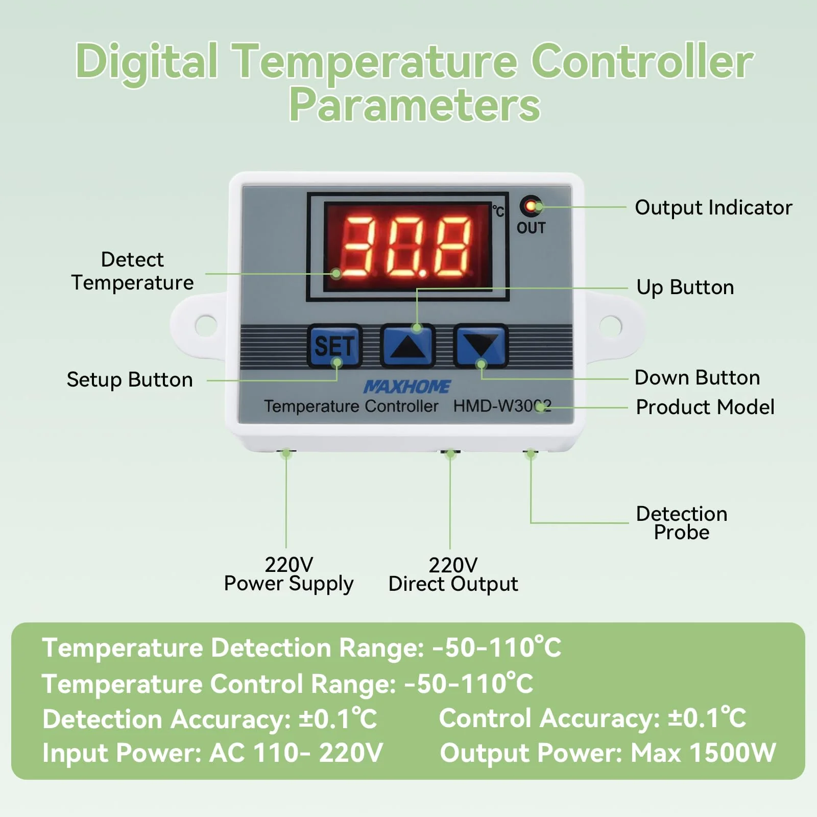 ELUTENG USB Fan 120 mm 5 V PC Fan Dual Ball Bearing with Digital Temperature Control, USB Fan 12 cm Case Fan with 3 Adjustable Speeds for PS5/Laptop/TV Box/AV Cabinet/Router 120mm Lüfter+Digitaler Temperaturregler - Image 5