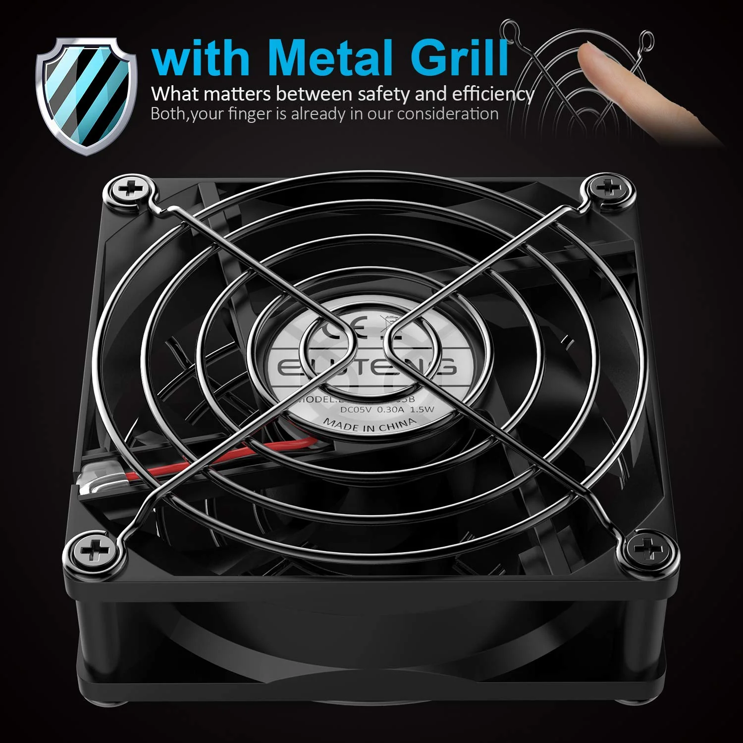 ELUTENG USB Fan 80mm, USB Computer Fan 5V Quite USB Ventilation Fan Compatible with 3 Speed Control for Receiver DVR Playstation Xbox Computer Cabinet Cooling 80 x 80 x 25mm 80mm USB Speed Fan - Image 6