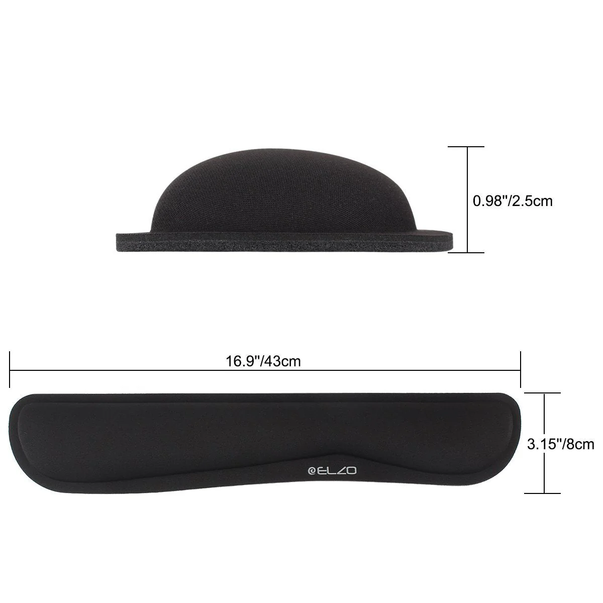 ELZO Keyboard Wrist Rest Pad Support with Comfortable Memory Foam Padding, Nonslip Rubber Base and Ergonomic Design for PC Computer Laptop Mac 1 × for Keyboard Black - Image 4