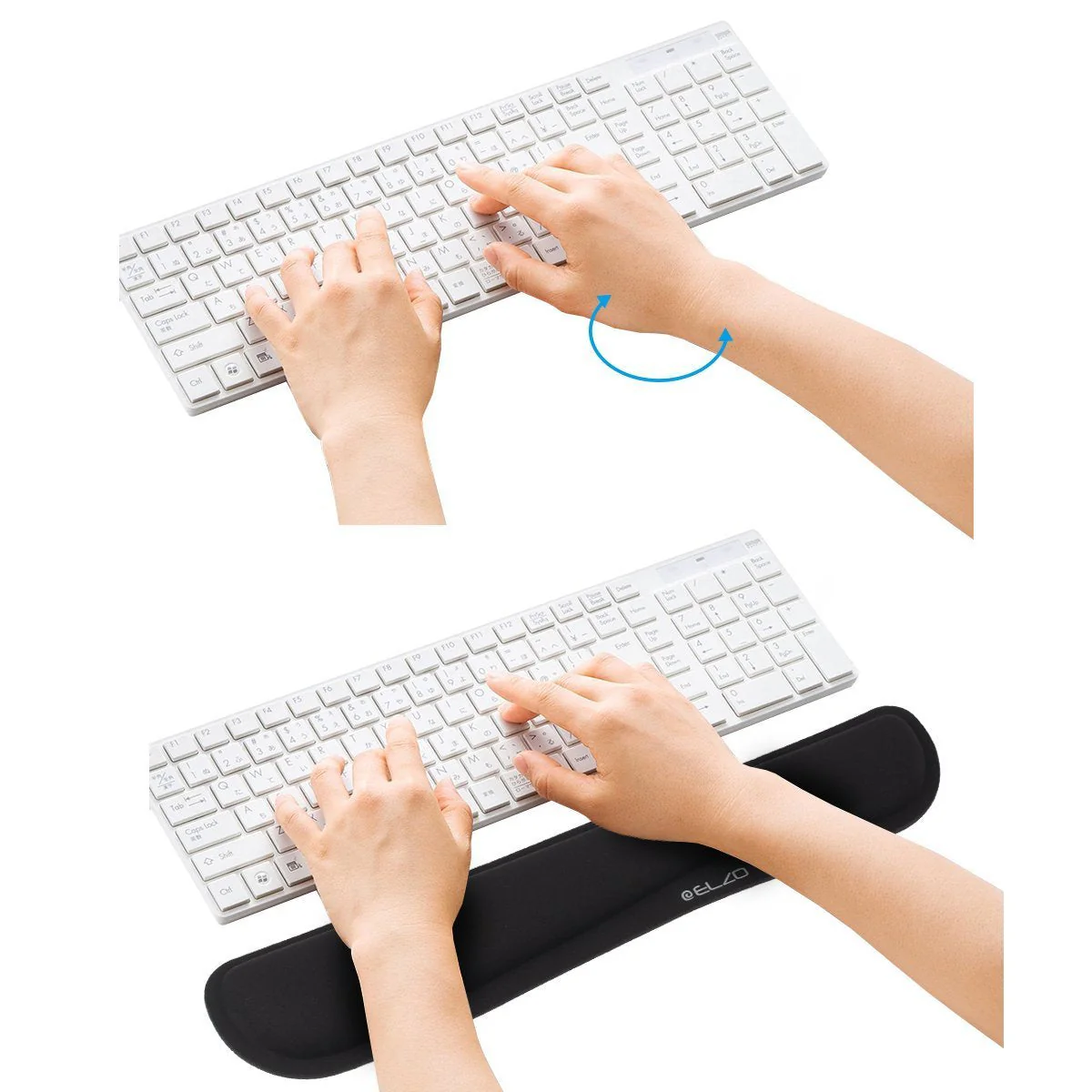 ELZO Keyboard Wrist Rest Pad Support with Comfortable Memory Foam Padding, Nonslip Rubber Base and Ergonomic Design for PC Computer Laptop Mac 1 × for Keyboard Black - Image 5