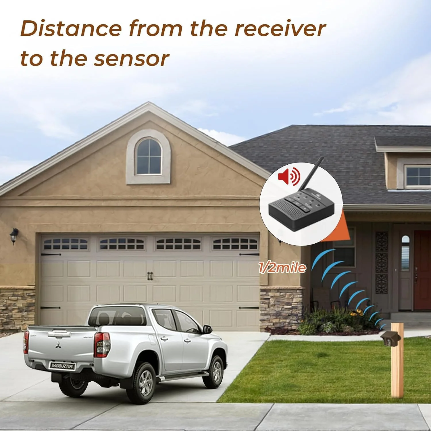 eMACROS 1/2 Mile Long Range Wireless Driveway Alarm Outdoor Weather Resistant Motion Sensor Battery Power-Home Security Alert System-Monitor & Protect Outside Property - Image 5