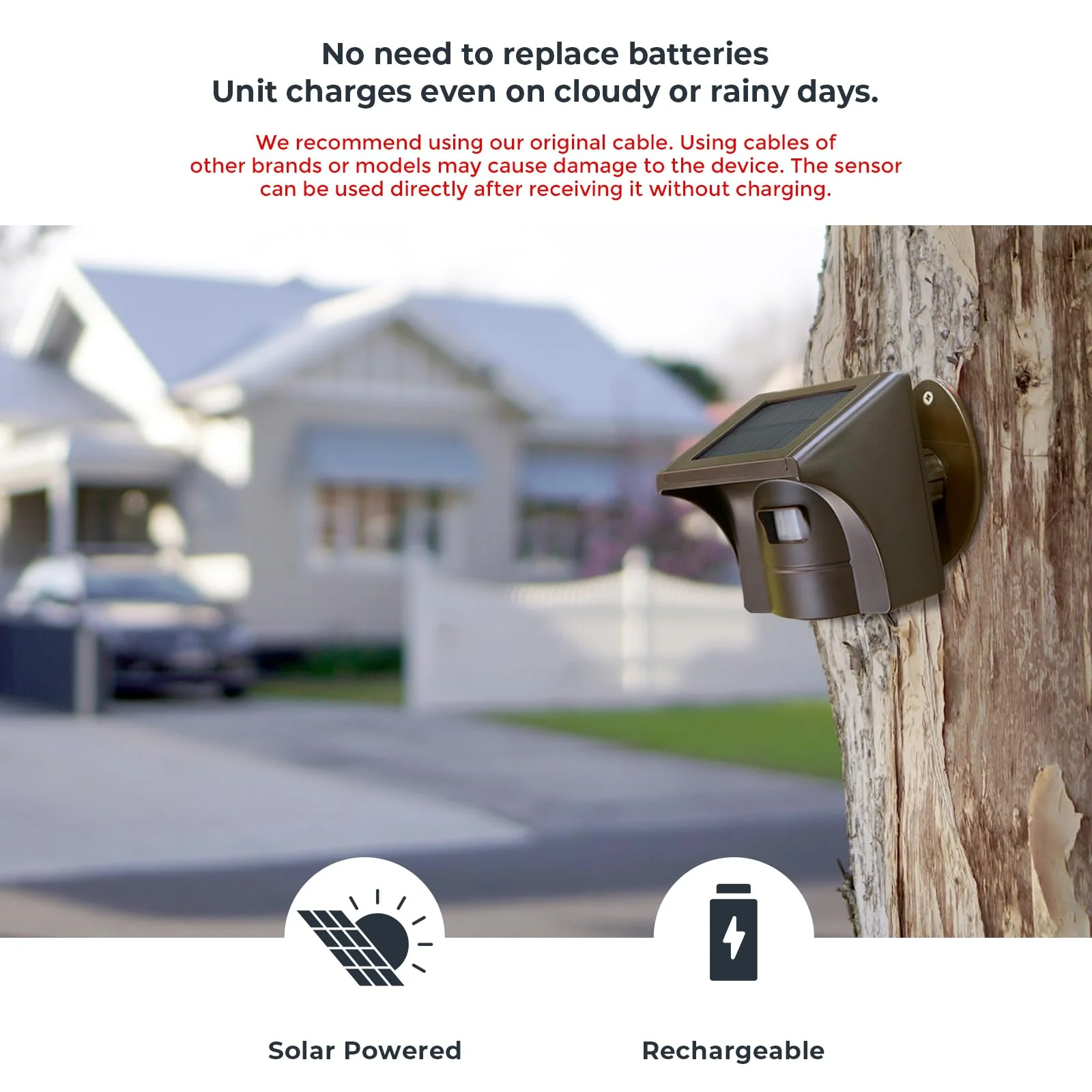 eMACROS Long Range Solar Wireless Driveway Alarm Outdoor Weather Resistant Motion Sensor & Detector-Security Alert System-Monitor & Protect Outside Property 1 receiver and 2 sensors - Image 2