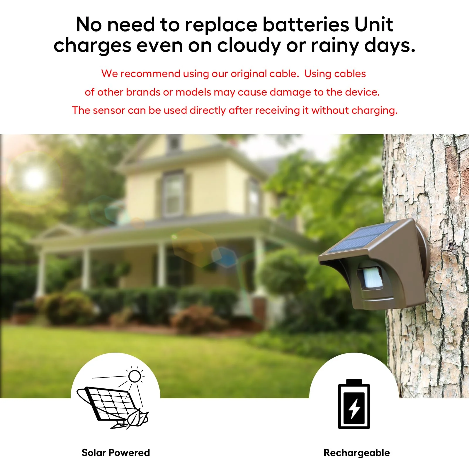 eMACROS Safeguard Wireless Driveway Alarm with SST PIR Technology - 1/2 Mile Range, Weatherproof Motion Sensor, Rechargeable Receiver with 7-Day Backup Power & 38 Chimes, 2024 New Upgraded HS0061R1S - Image 6