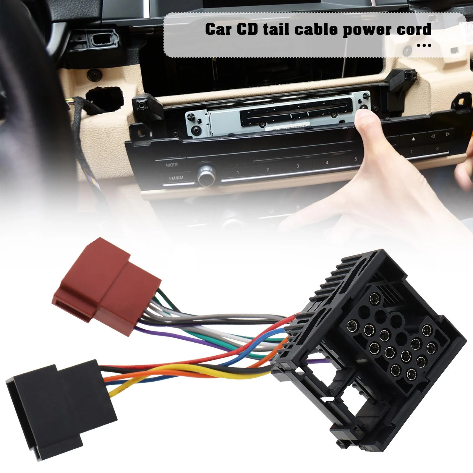eMagTech Car Radio Adapter Old 17-pin Compatible with BMW 3 Series Compatible with BMW 5 Series Compatible with BMW 7 Series Radios Cord Length 11.5cm - Image 2