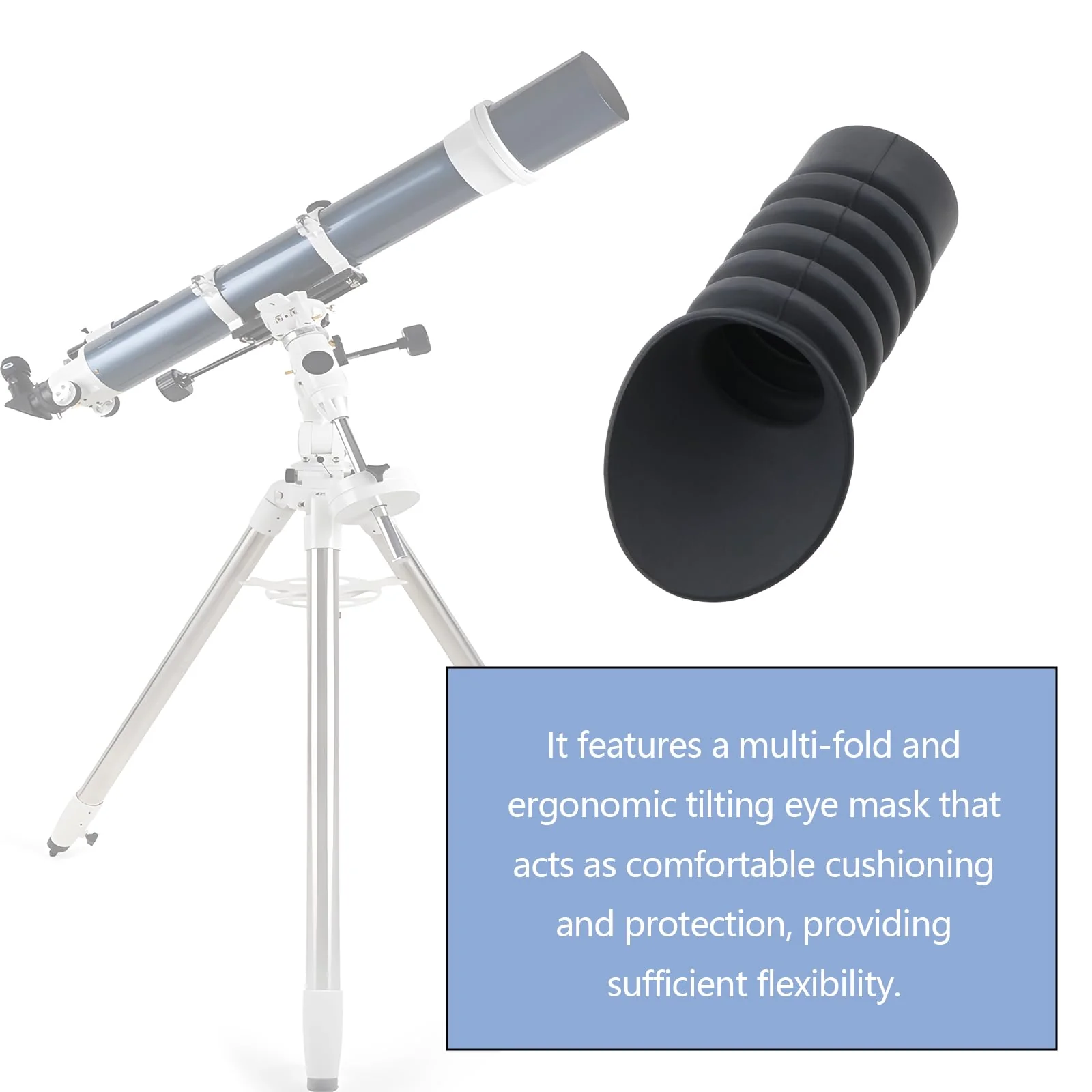 eMagTech Rubber Eyepiece Cover Oblique Eyepiece Hood for 36mm-42mm Ocular Lens Extender Eye Relief Distance Optics Cover Obliqued Hood Eyecups - Image 3