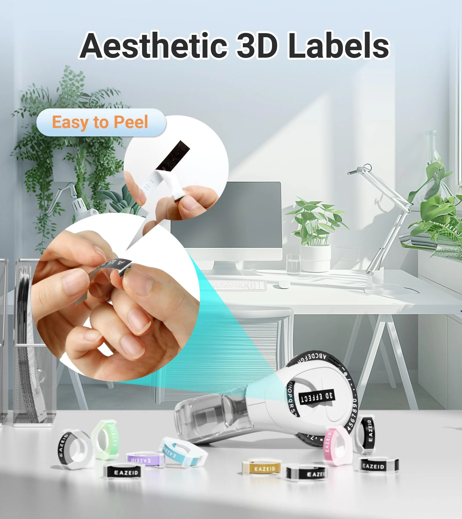 Embossing Black Label Maker Machine with-Tape, Retro Embossed Label Maker Manual, Vintage 3D Emboss Labeler with 10 Rolls Macaroon Embossing Label Tapes for Home Kitchen Office School Kids - Image 7