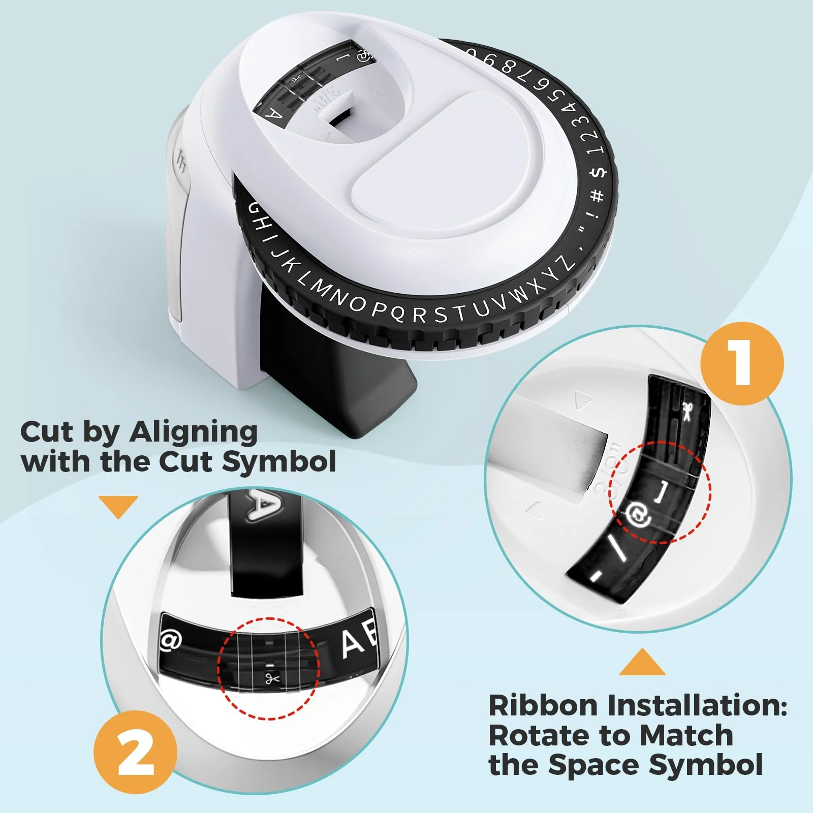 Embossing Label Maker Machine with Tapes, Vintage Embossed Label Maker Manual, Retro Emboss Label Maker Old School, Embosser with 5 Rolls 9mm 3D Tapes for Home Office Kids DIY Crafting, Black 1 Label Maker+5 Tape - Image 5