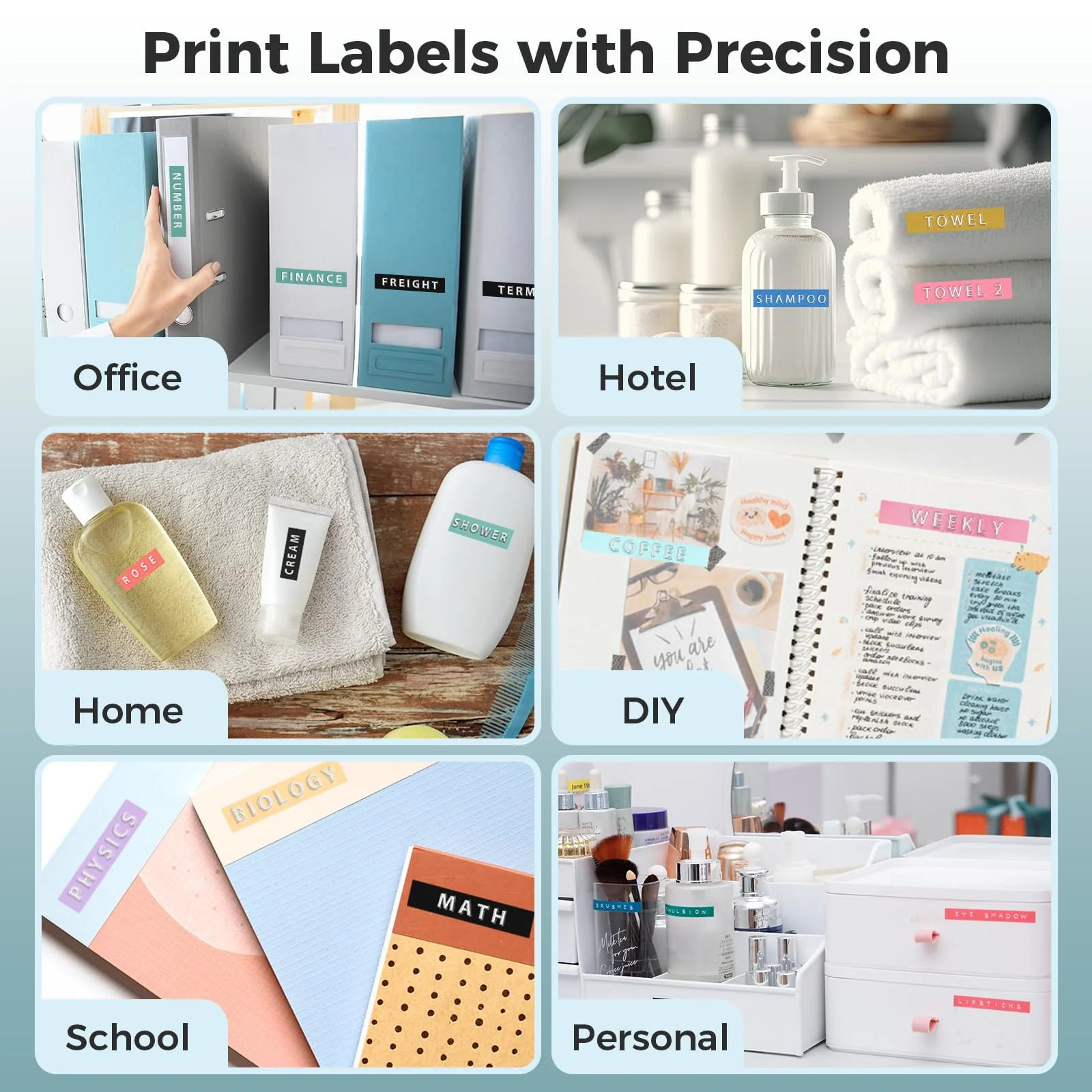 Embossing Label Maker Machine with Tapes, Vintage Embossed Label Maker Manual, Retro Emboss Label Maker Old School, Embosser with 5 Rolls 9mm 3D Tapes for Home Office Kids DIY Crafting, Black 1 Label Maker+5 Tape - Image 6