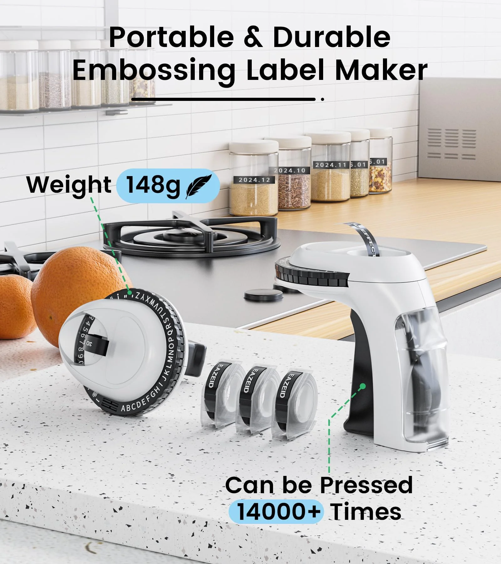 Embossing Label Maker Machine with Tapes, Vintage Embossed Label Maker, Retro Embossing Machine with 3 Rolls 3D Embossing Label Tapes Waterproof for Home Office Kids DIY Crafting, Black - Image 5