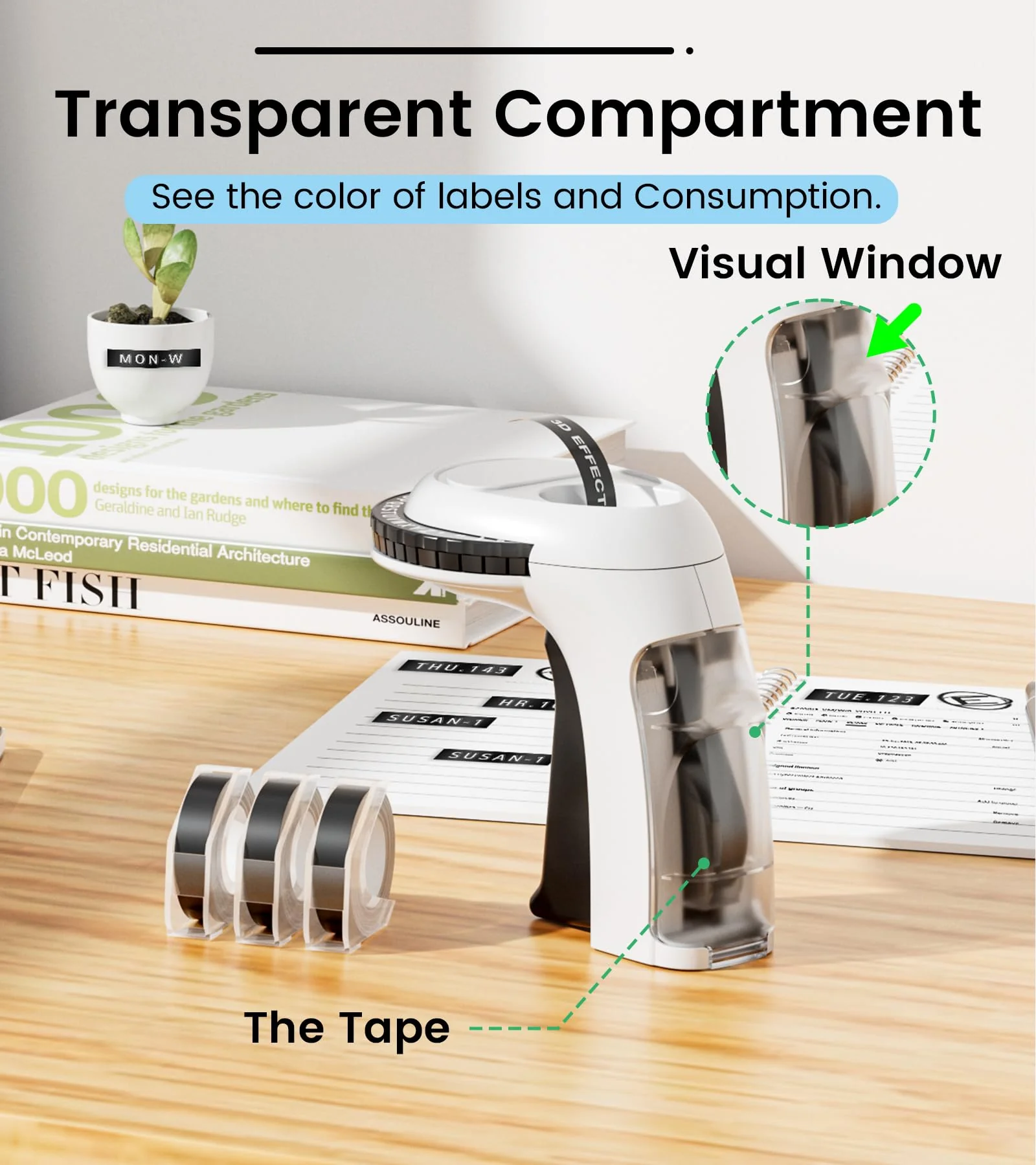 Embossing Label Maker Machine with Tapes, Vintage Embossed Label Maker, Retro Embossing Machine with 3 Rolls 3D Embossing Label Tapes Waterproof for Home Office Kids DIY Crafting, Black - Image 6