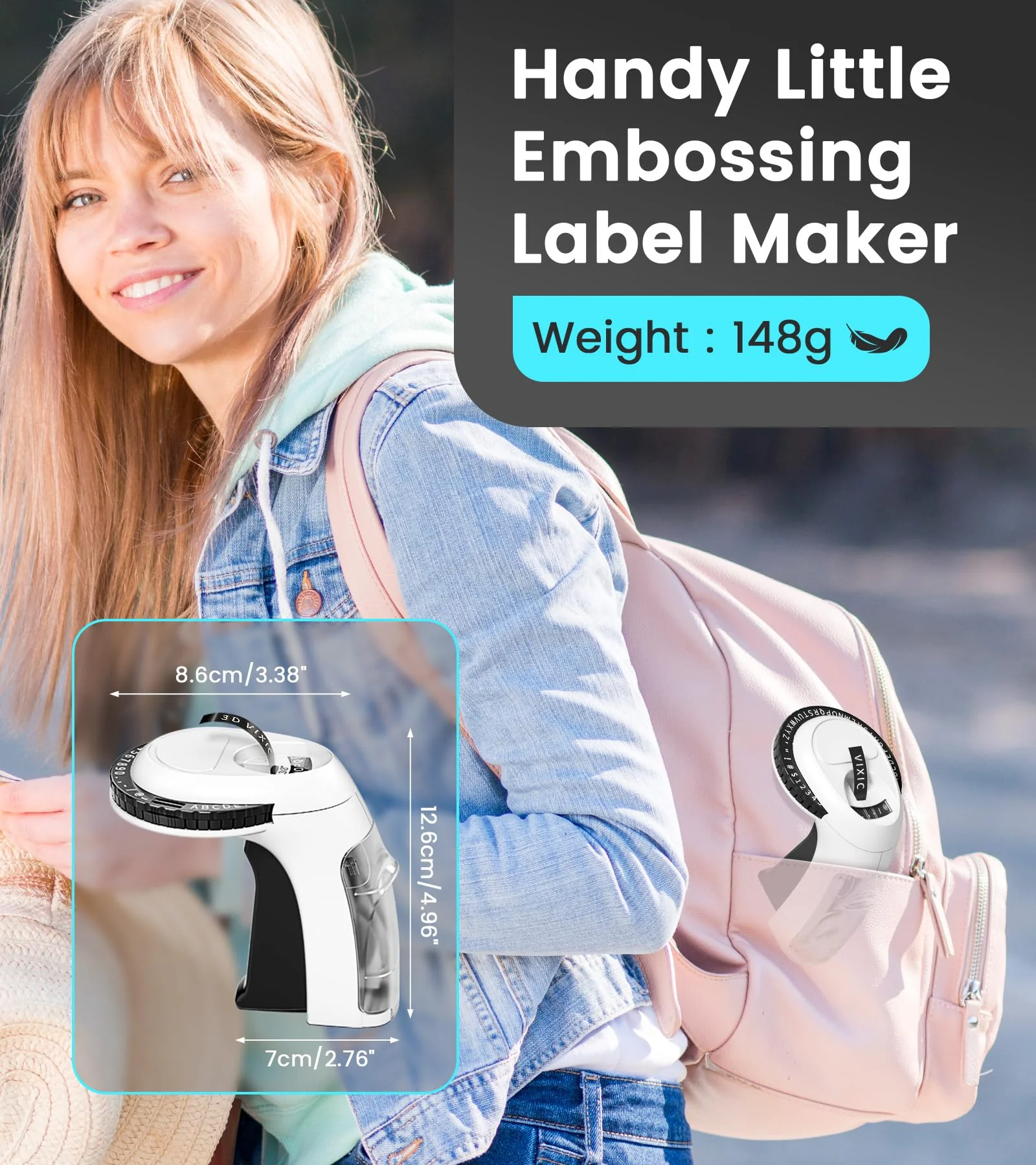 Embossing Label Maker Machine with Tapes, Vintage Manual Label Maker Embossed, Retro Punch Emboss Labeler with 1 Rolls 3D Embosser Tapes Waterproof for Home Kitchen DIY Crafting Kids, Black 1 Embosser with 1pk tapes - Image 6