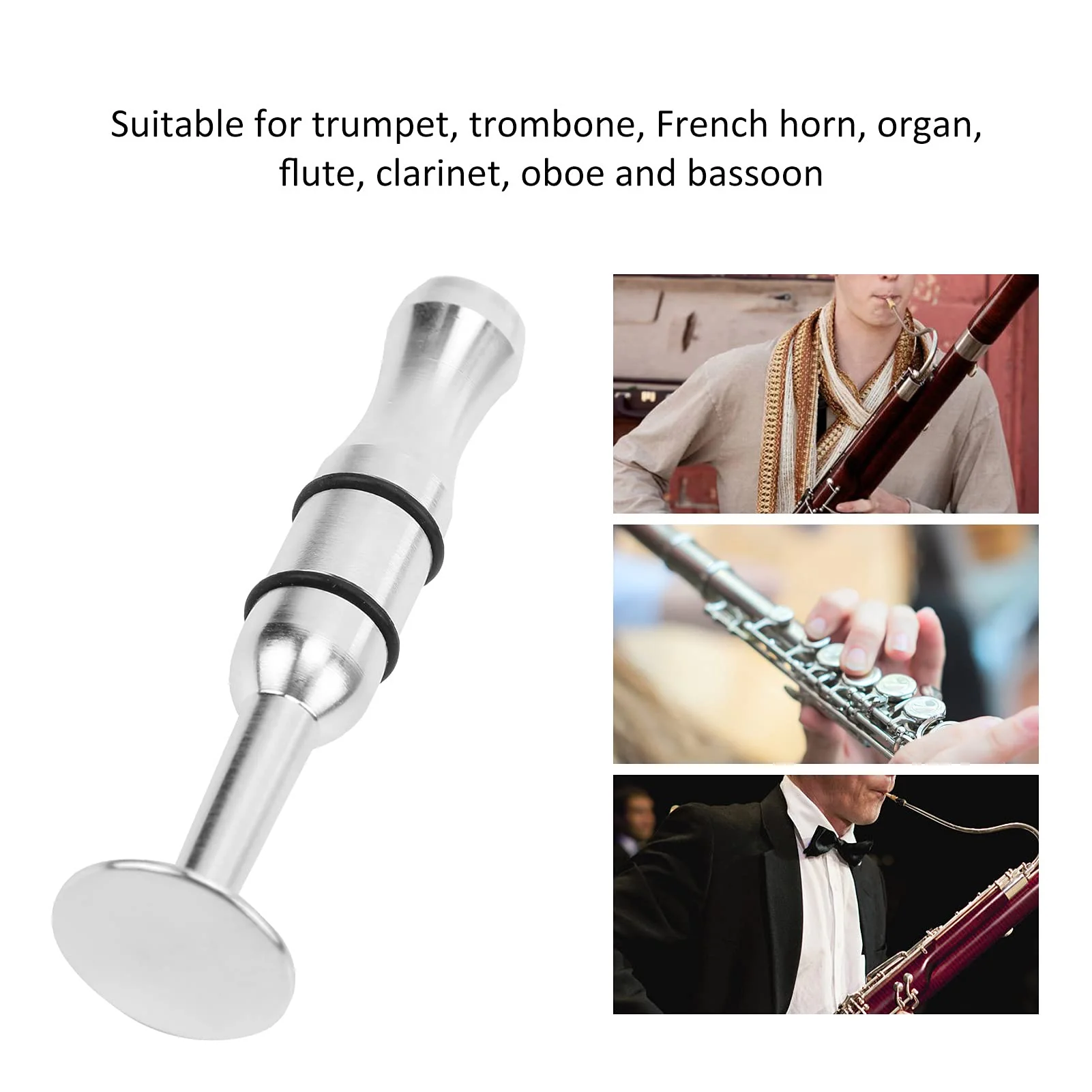 Embouchure Training Device Mouthpiece, Mouth Strength Trainer, Brass Instrument Accessories, Personal Embouchure Trainer Mouth Muscles Builder for Trombones Woodwinds Saxophone(Silver) - Image 2