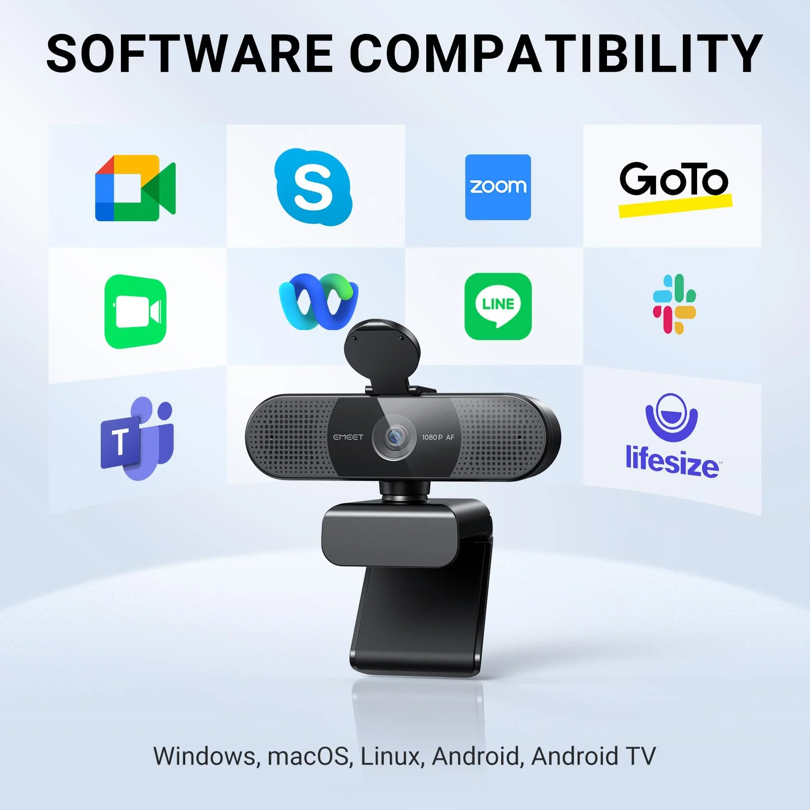 EMEET 2024 Upgraded C960 Webcam, Autofocus, 73° View Angle, Computer Camera w/Privacy Cover and Microphone, 1080P HD Webcam for PC, Plug and Play USB Webcam for Video Calling/Zoom/Skype/Teams/Webex 1080P Black AF - Image 5