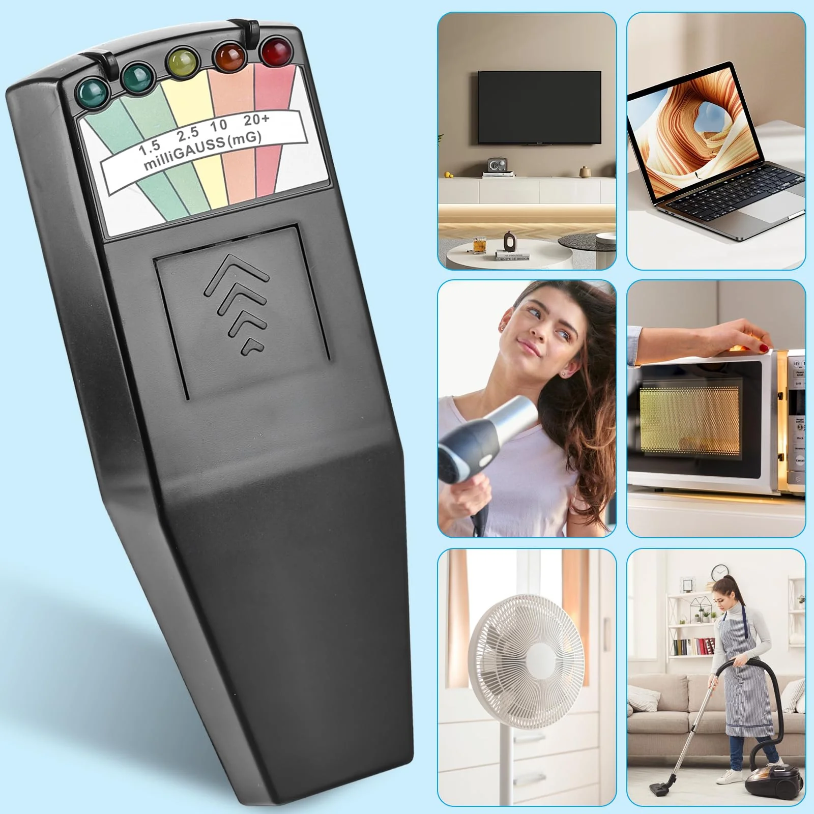 EMF Meters, K2 EMF Meter, K2 EMF Meter Paranormal Equipment Tester, Electromagnetic Field Meter, Radiation Detector Digital Portable for Office, Home, Ghost Hunting - Image 7