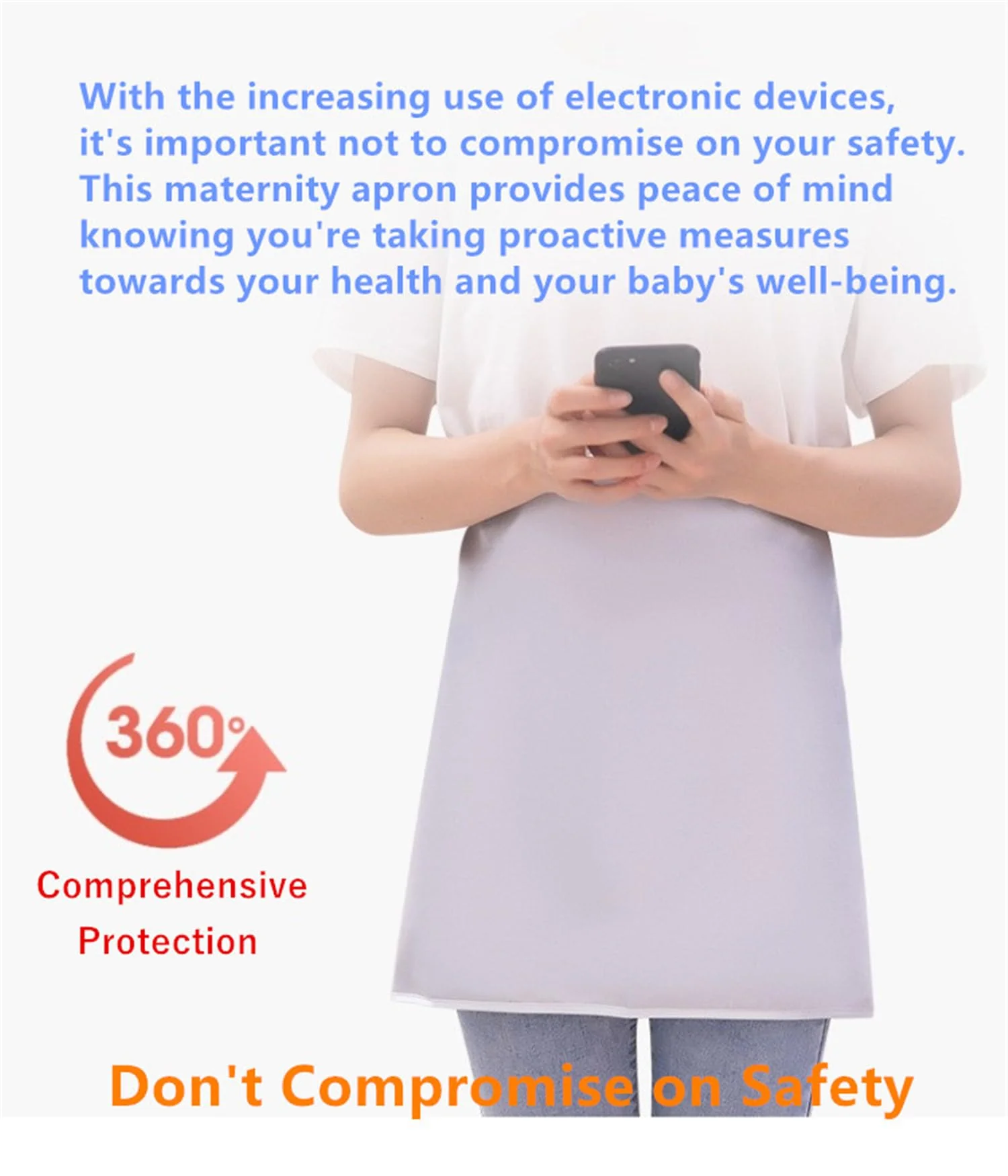 EMF Protection Clothes 5G Anti Radiation Faraday Tank Maternity Pregnancy Shielding Apron Dress Babyshower Gift Silver - Image 3