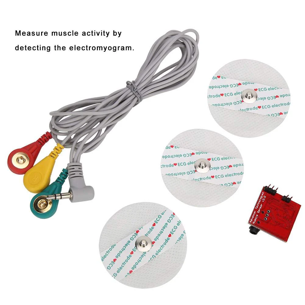 EMG Muscle Sensor, Electromyographic Sensor, Muscle Signal Sensor System with EMG Connection Cable + Test Suction Pad, for Measuring and Observing Muscle Activity - Image 6