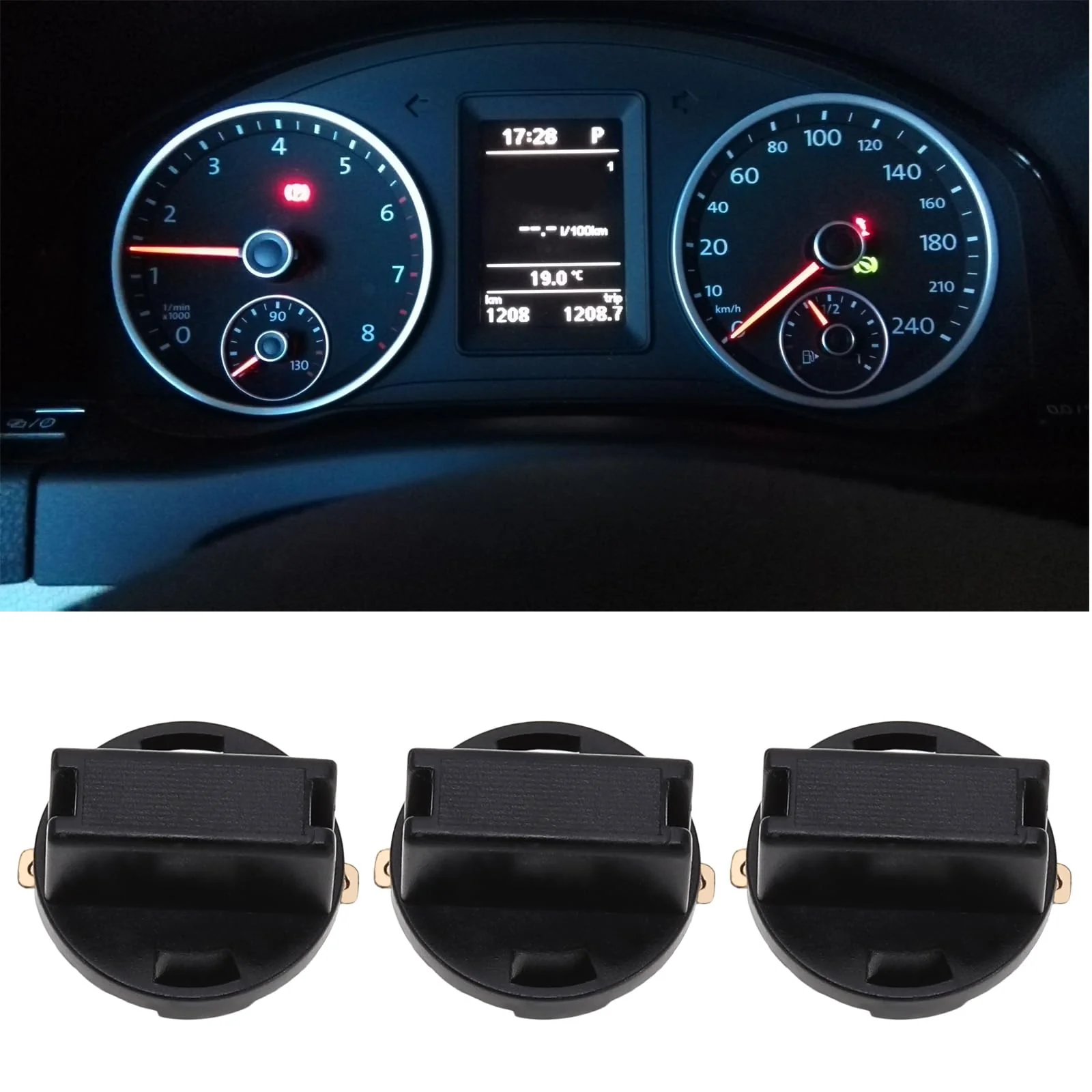 EMSea Pack of 10 Light Bulbs Base Holder Light Bulb Lamp Holder Instrument Panel Dashboard Bulbs Socket Holder for T10 501 168 194 Type Miniature Twist Lock Wedge Base Bulbs - Image 2