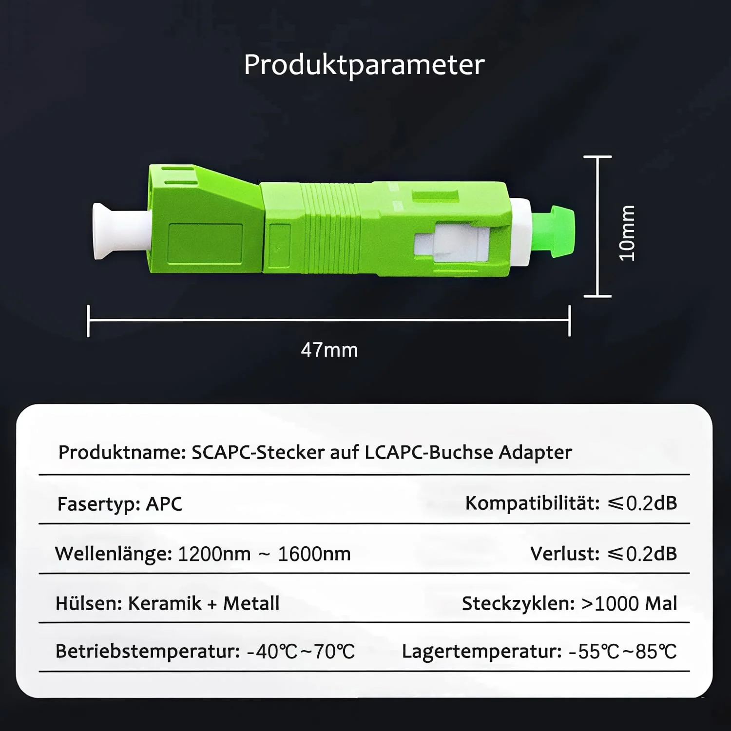 EMSECKO Fibre Optic Adapter LC/APC Female to SC/APC Male Singlemode 9/125um Simplex Hybrid Fibre Optic Adapter Connector for Reliable Interface Conversion, OTDR, VFL etc. LC-SC APC - Image 6