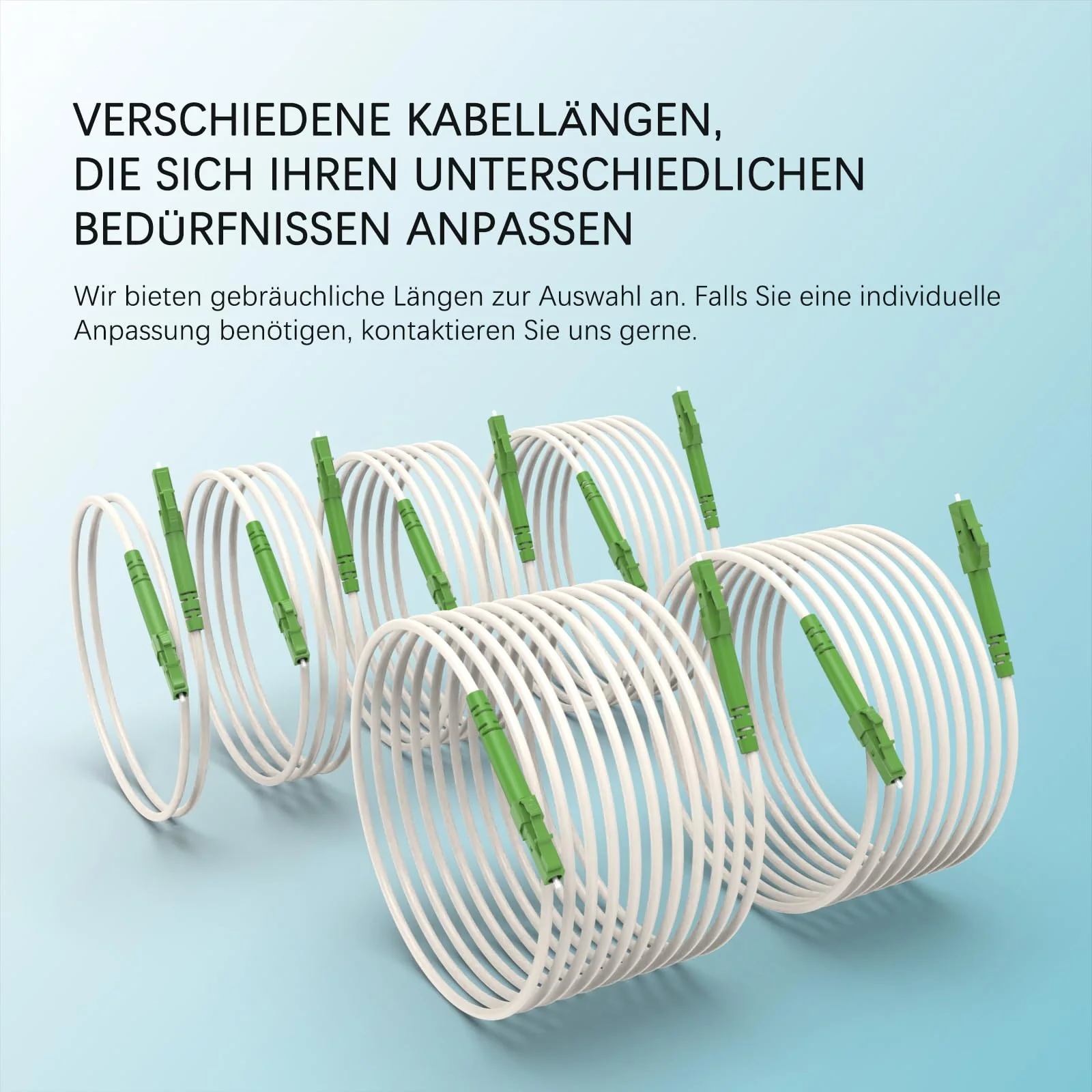 EMSECKO LC/APC to LC/APC Fibre Optic Cable, 10 m OS2 Simplex 3.0 mm Plug, 9/125μm Patch Cable LSZH 8°, FTTH Fibre Optic Cable, White 10M - Image 7
