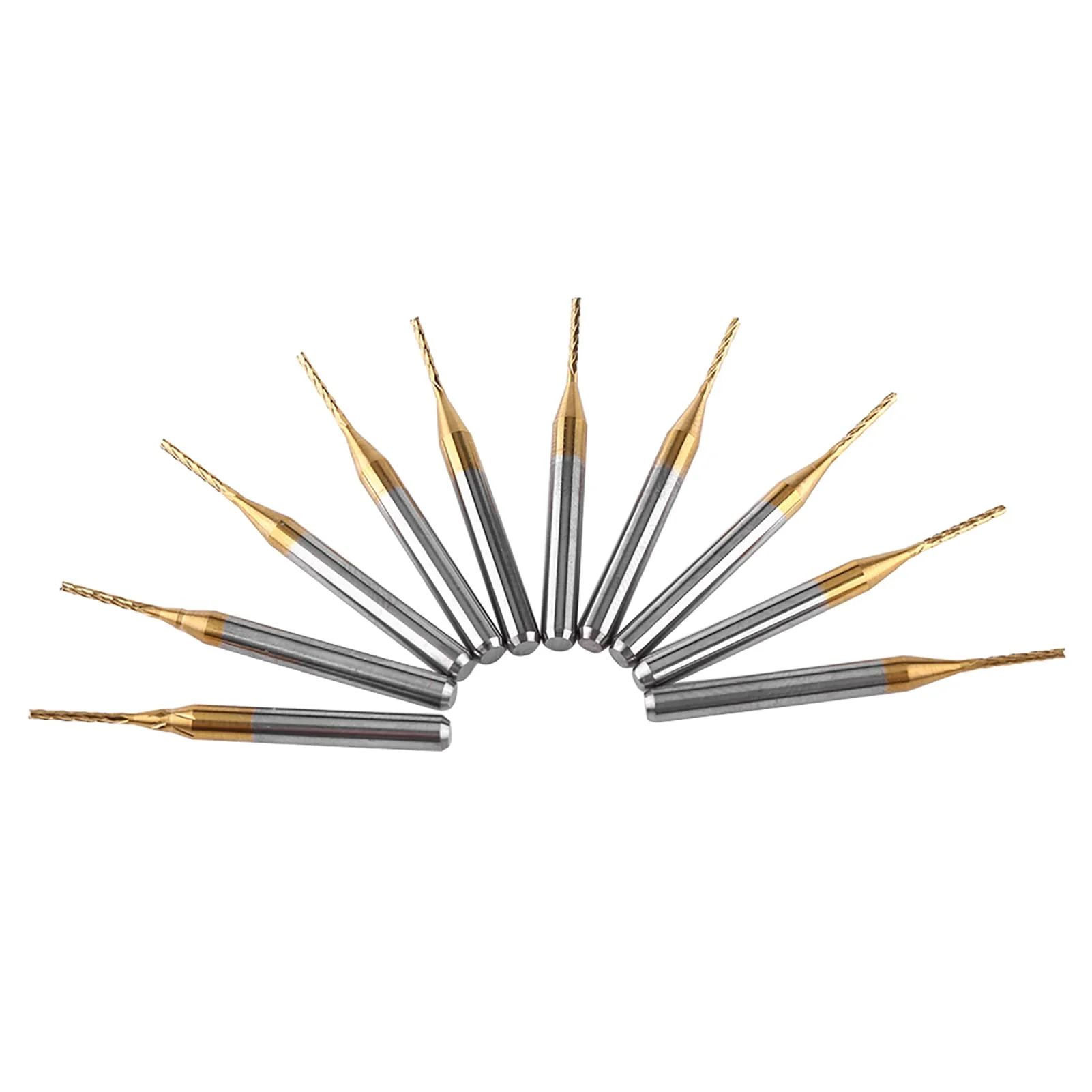 End Mill 1 mm, 10 Pieces Metal Cutter Engraving Bits Milling Tool Tungsten Carbide Cutter Drill Bit Set for Plastics Stainless Steel Copper - Image 3