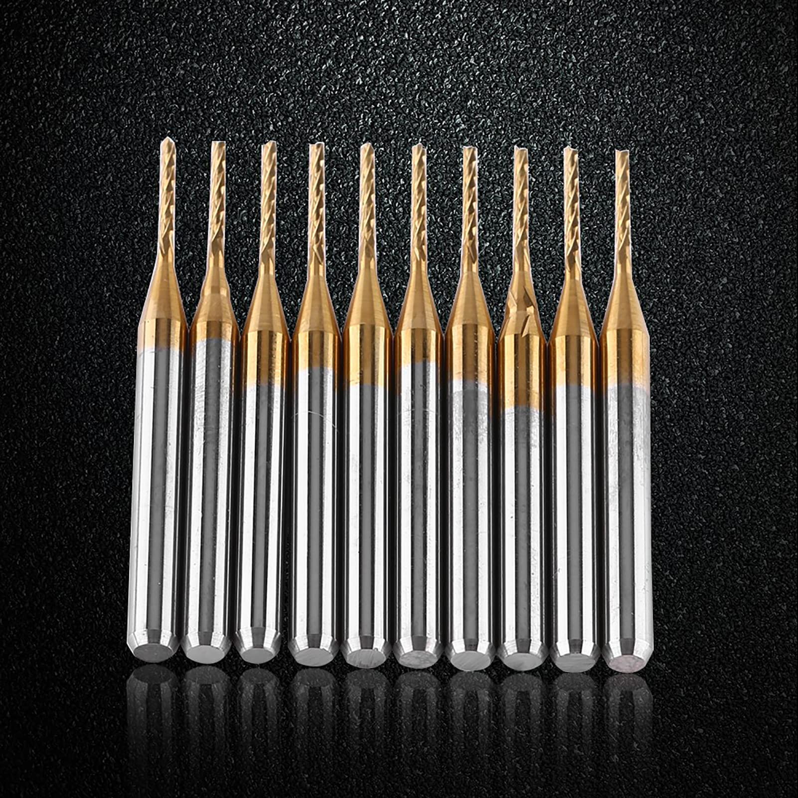 End Mill 1 mm, 10 Pieces Metal Cutter Engraving Bits Milling Tool Tungsten Carbide Cutter Drill Bit Set for Plastics Stainless Steel Copper - Image 5