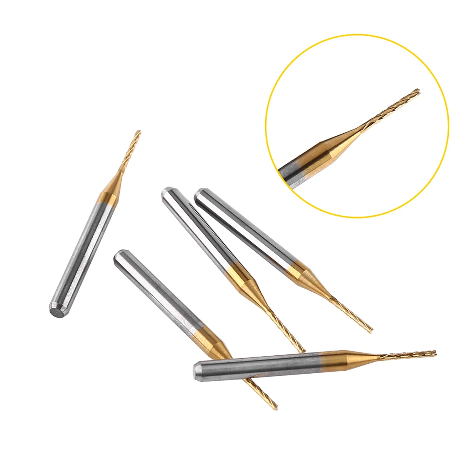 End Mill 1 mm, 10 Pieces Metal Cutter Engraving Bits Milling Tool Tungsten Carbide Cutter Drill Bit Set for Plastics Stainless Steel Copper - Image 6