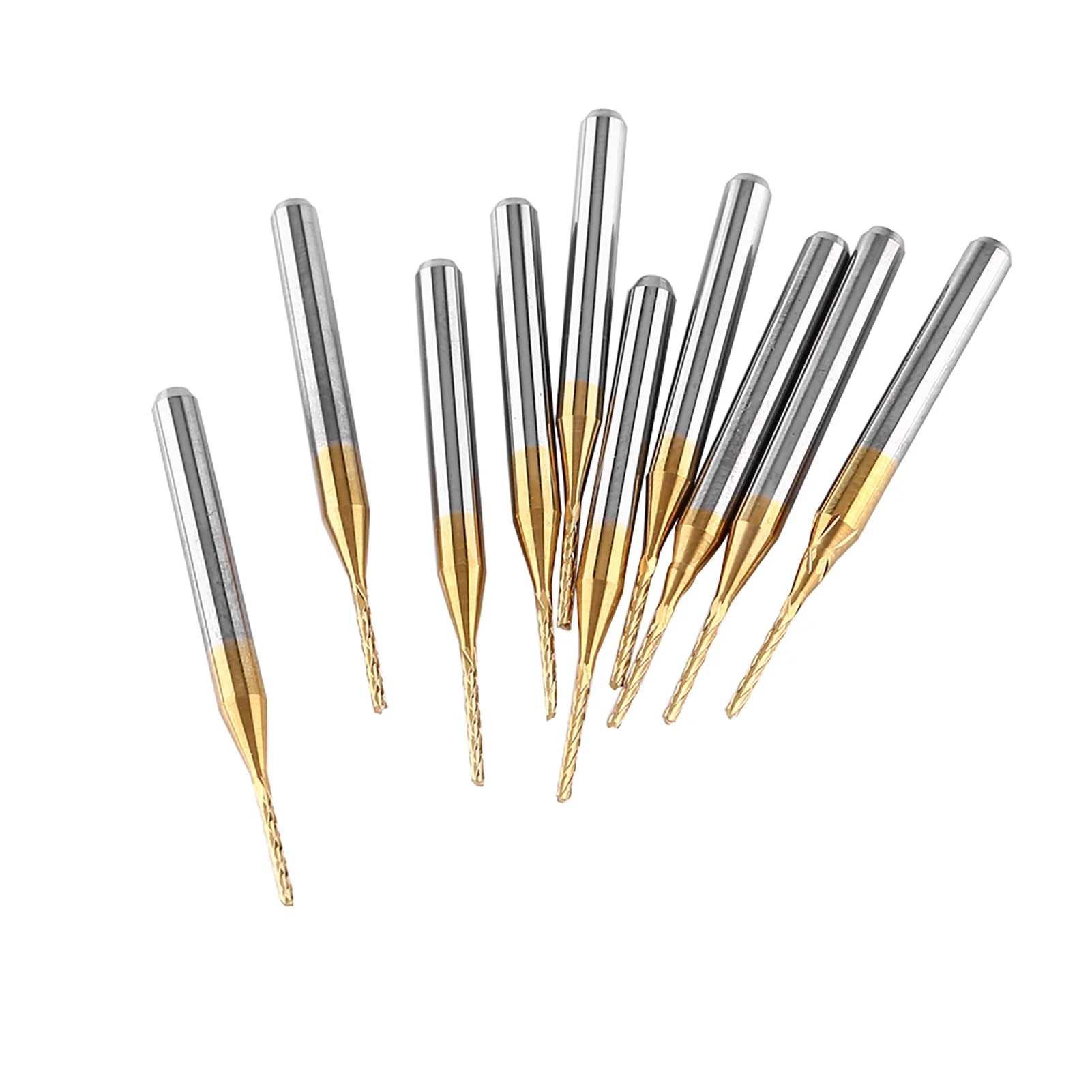 End Mill 1 mm, 10 Pieces Metal Cutter Engraving Bits Milling Tool Tungsten Carbide Cutter Drill Bit Set for Plastics Stainless Steel Copper - Image 9