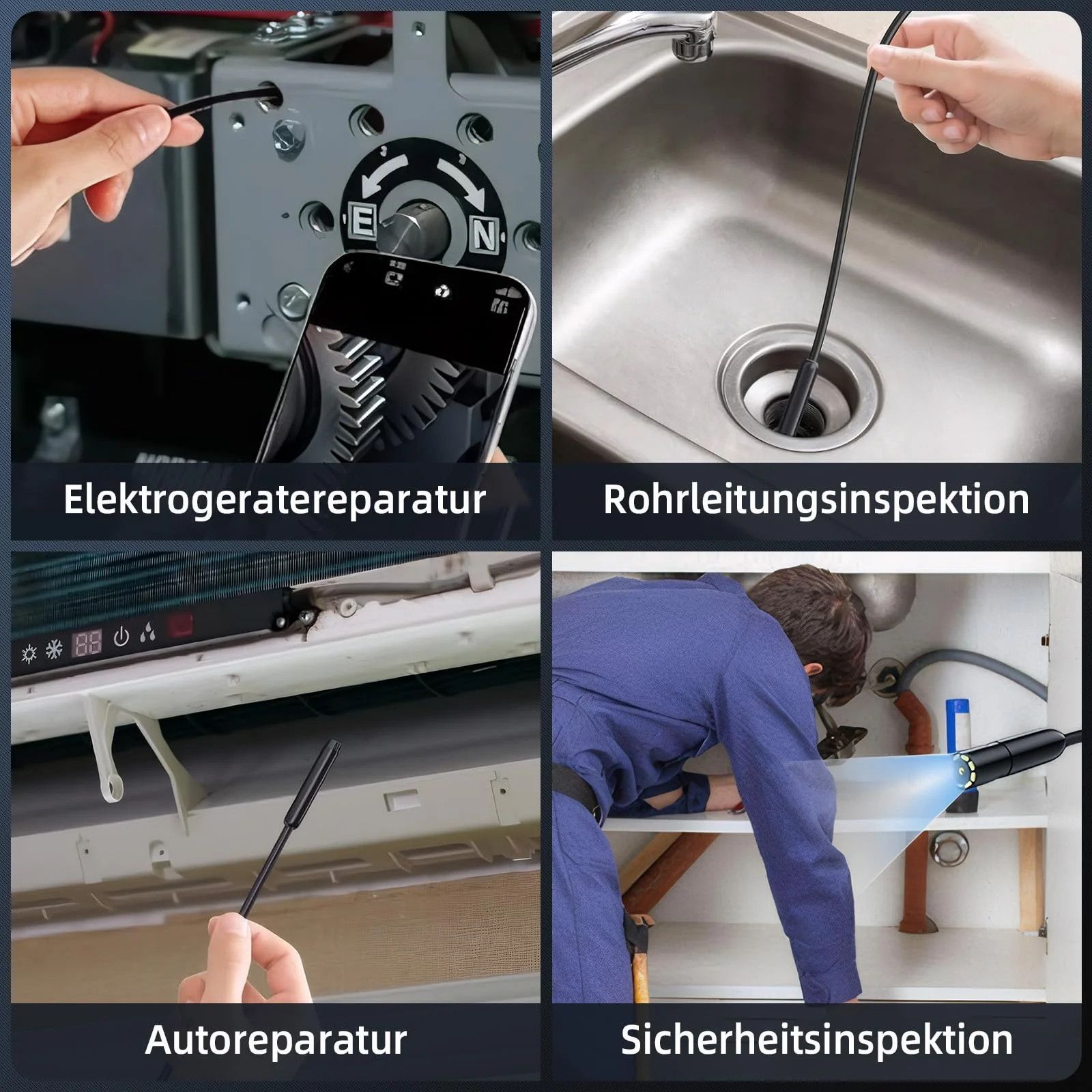 Endoscope Camera Mobile Phone Endoscope Camera with Light, 1920P HD Endoscope Camera, 5 m Inspection Camera with 8 LED Lights, IP67 Waterproof Inspection Camera, No WiFi, Tube Camera for Android, iOS - Image 7