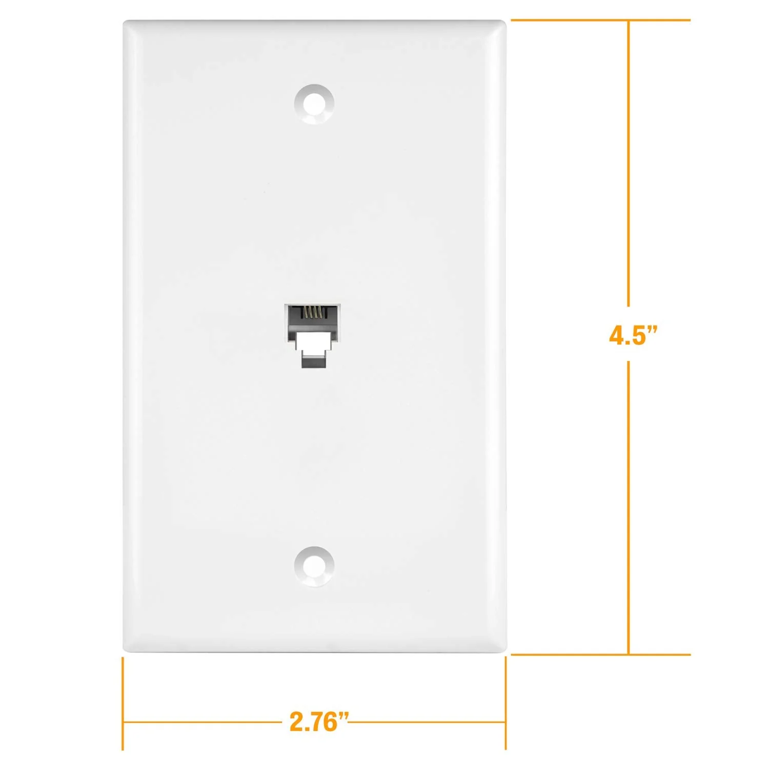ENERLITES RJ11 Telephone Jack Wall Plate by 1-Gang, Standard Size, White, 6-Position 4-Conductor, Single Port 2-Line Support 6611-W, White 1 Pack - Image 3
