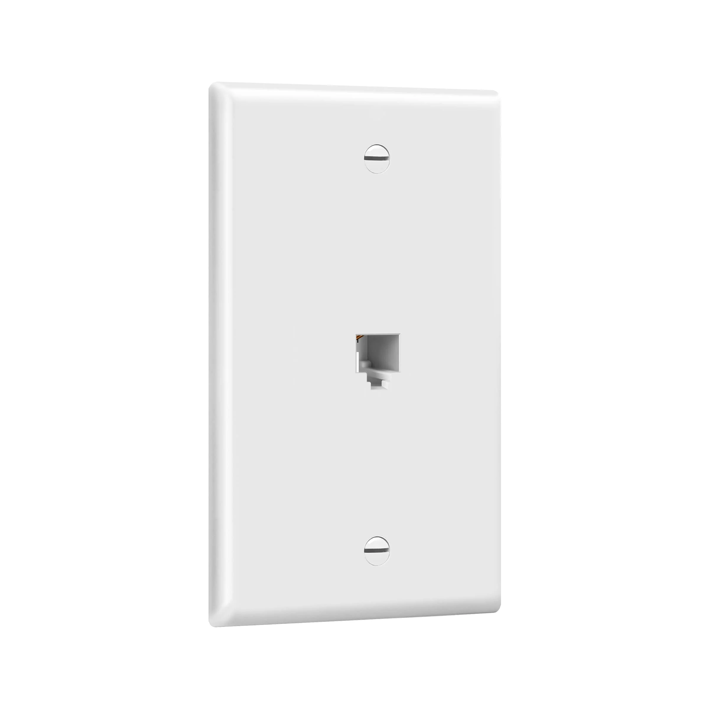 ENERLITES RJ11 Telephone Jack Wall Plate by 1-Gang, Standard Size, White, 6-Position 4-Conductor, Single Port 2-Line Support 6611-W, White 1 Pack - Image 4