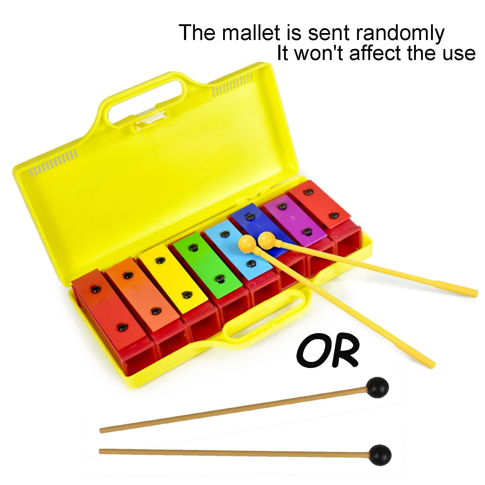ENNBOM 8 Notes Chromatic Xylophone Glockenspiel Resonator Bells with Yellow Case - Image 2