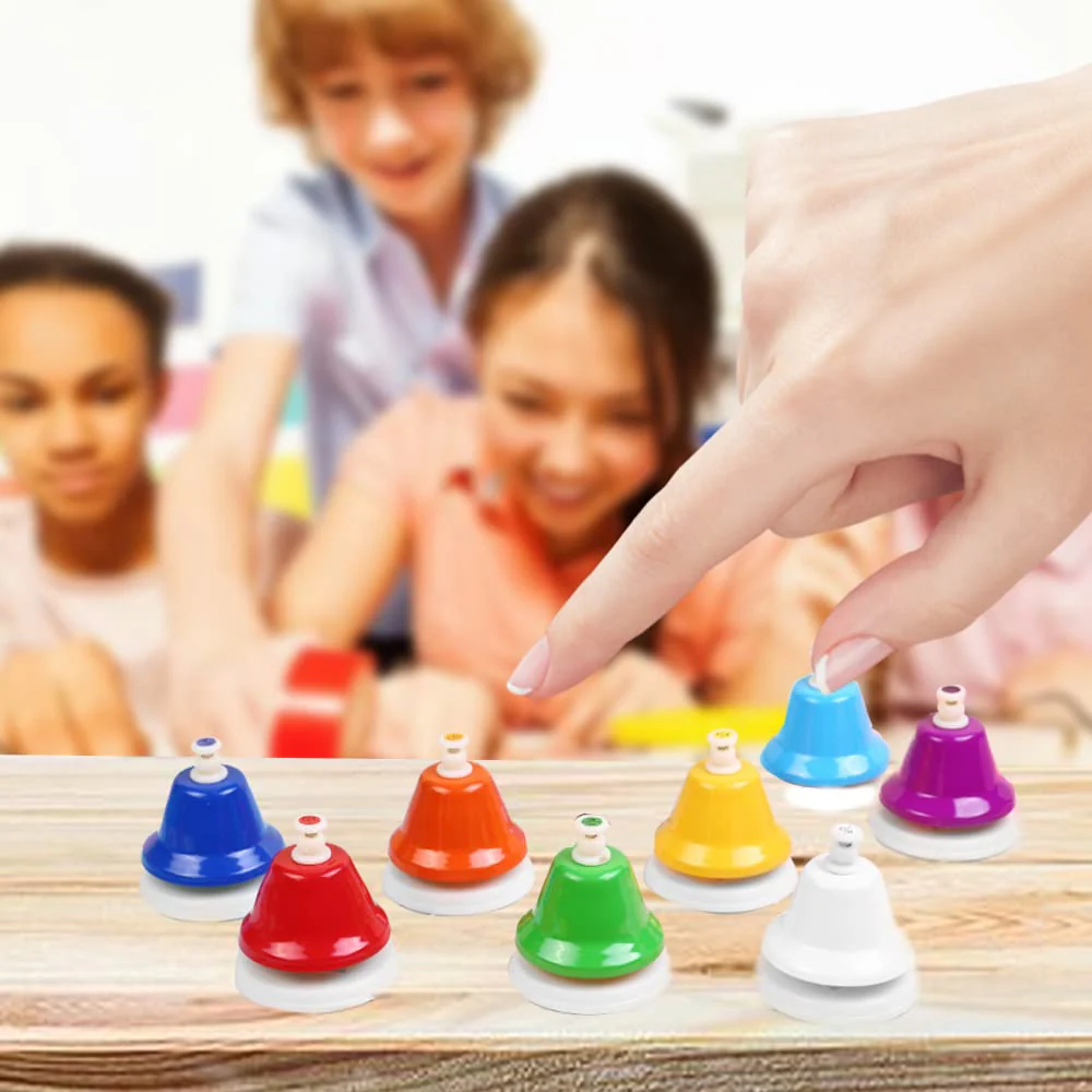 ENNBOM Desk Bell 8 Notes Music Percussion Instrument - Diatonic Hand Bell for Musical Teaching - Image 6