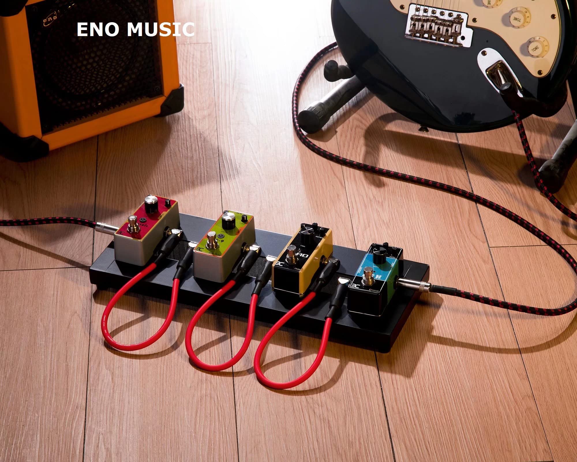 ENO MUSIC 14" Mini Pedal Board Guitar Effects Compact Small Pedalboard with Pedals Mountain Tape & Cable Tie ES-1 14" Pedalboard - Image 5