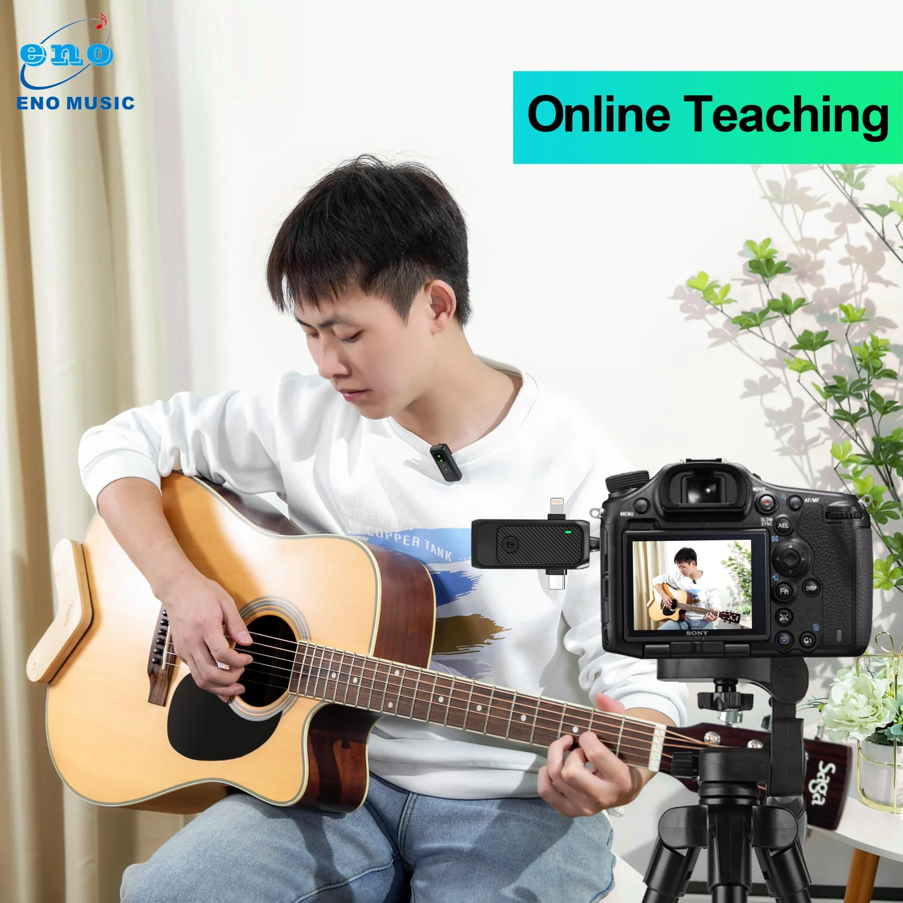 ENO MUSIC 3 in 1 Clip-on Wireless Lavalier Microphones for iPhone, Android, Camera, 8 Hours Rechargeable Battery, USB-C Microphone with Noise Reduction for Video Recording, Vlog, YouTube, TikTok - Image 8