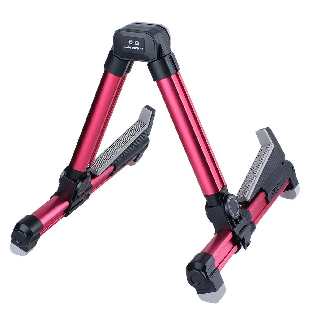 ENO Music Folding Acoustic Guitar Stand, Suitable for Electric Guitars, Bass Guitars Alumium red - Image 2