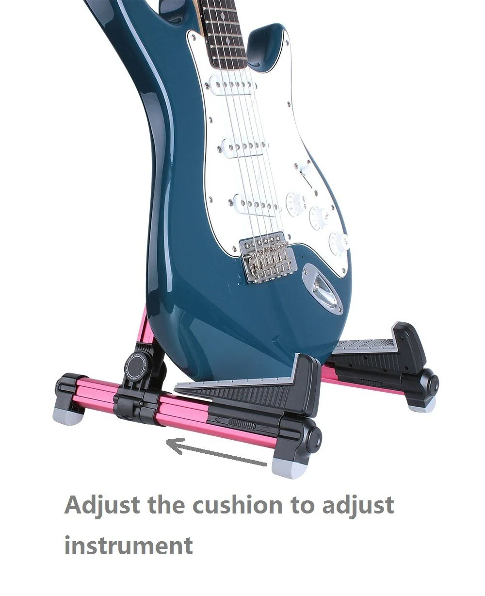 ENO Music Folding Acoustic Guitar Stand, Suitable for Electric Guitars, Bass Guitars Alumium red - Image 7
