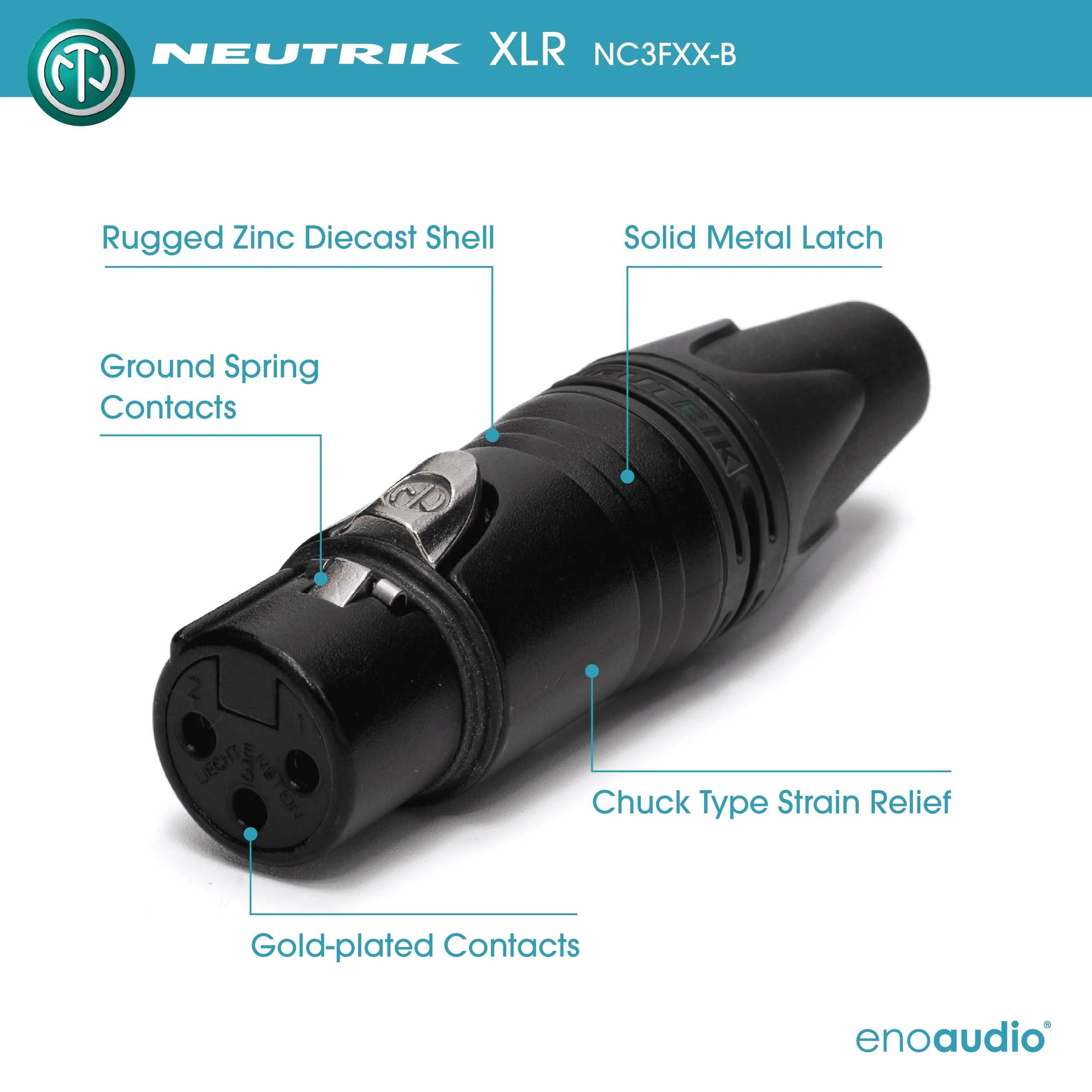 enoaudio Mogami 2534 Quad Balanced Cable Microphone | Neutrik XLR Female - XLR Male | HiFi - 6.56 ft / 2.0 m - Image 2
