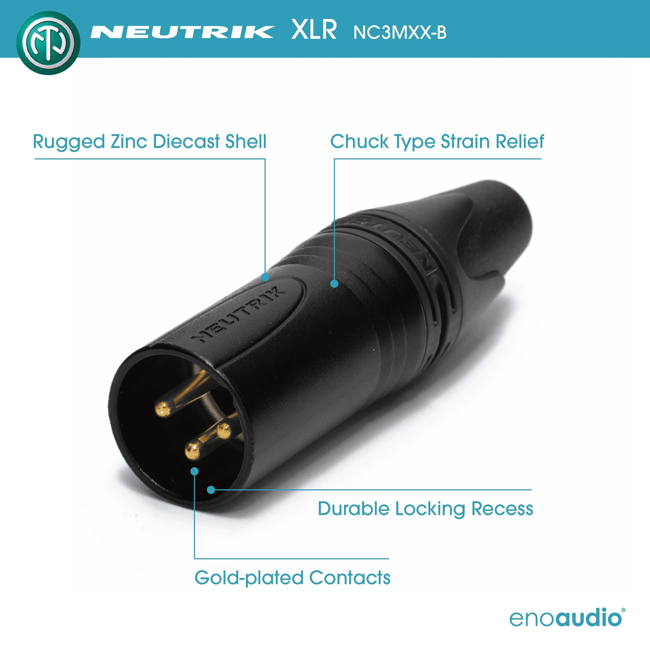 enoaudio Mogami 2534 Quad Balanced Cable Microphone | Neutrik XLR Female - XLR Male | HiFi - 6.56 ft / 2.0 m - Image 3