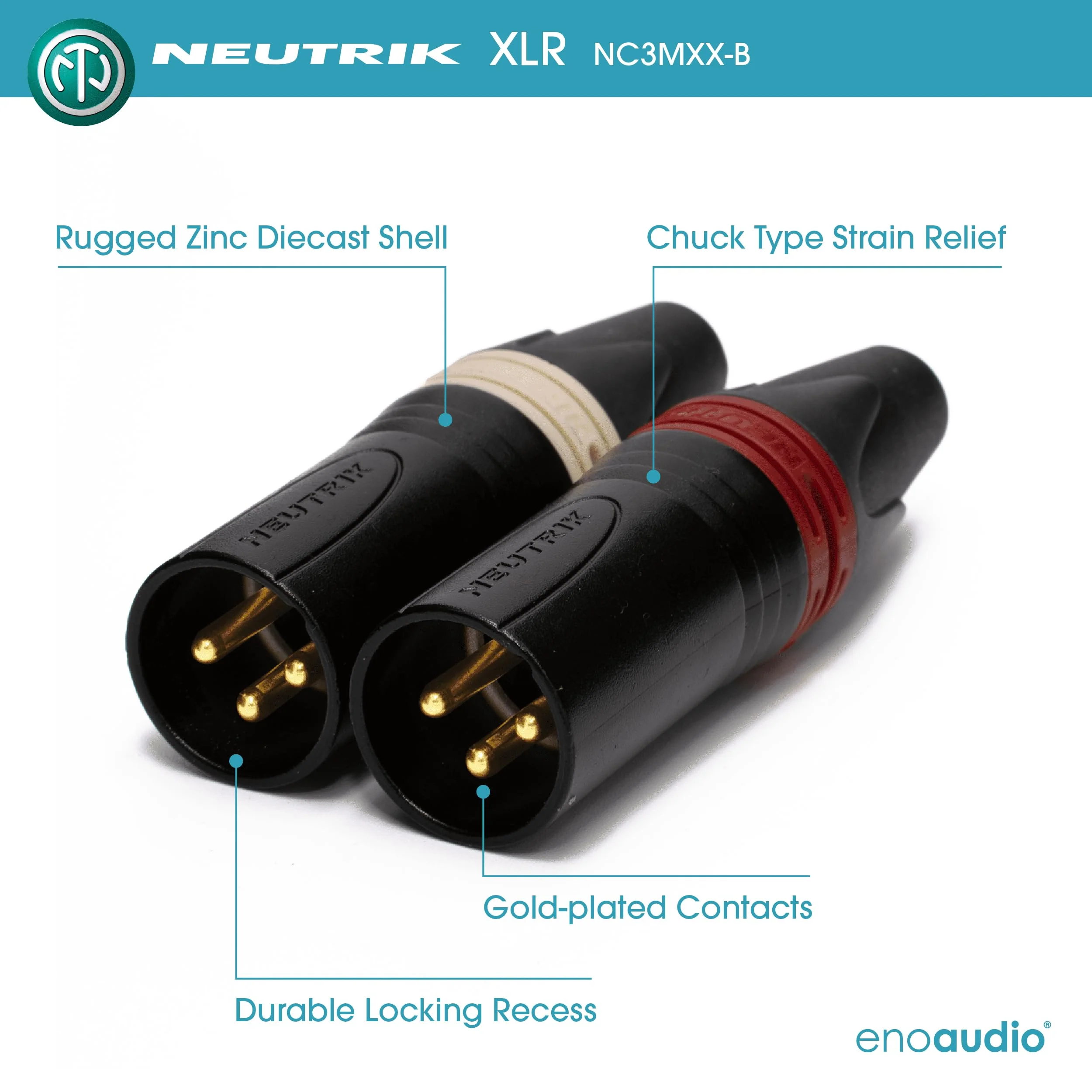 enoaudio Mogami 2534 Quad Pair (L,R) Cable | Neutrik XLR Female - XLR Male | HiFi - 4.92 ft / 1.5 m - Image 2