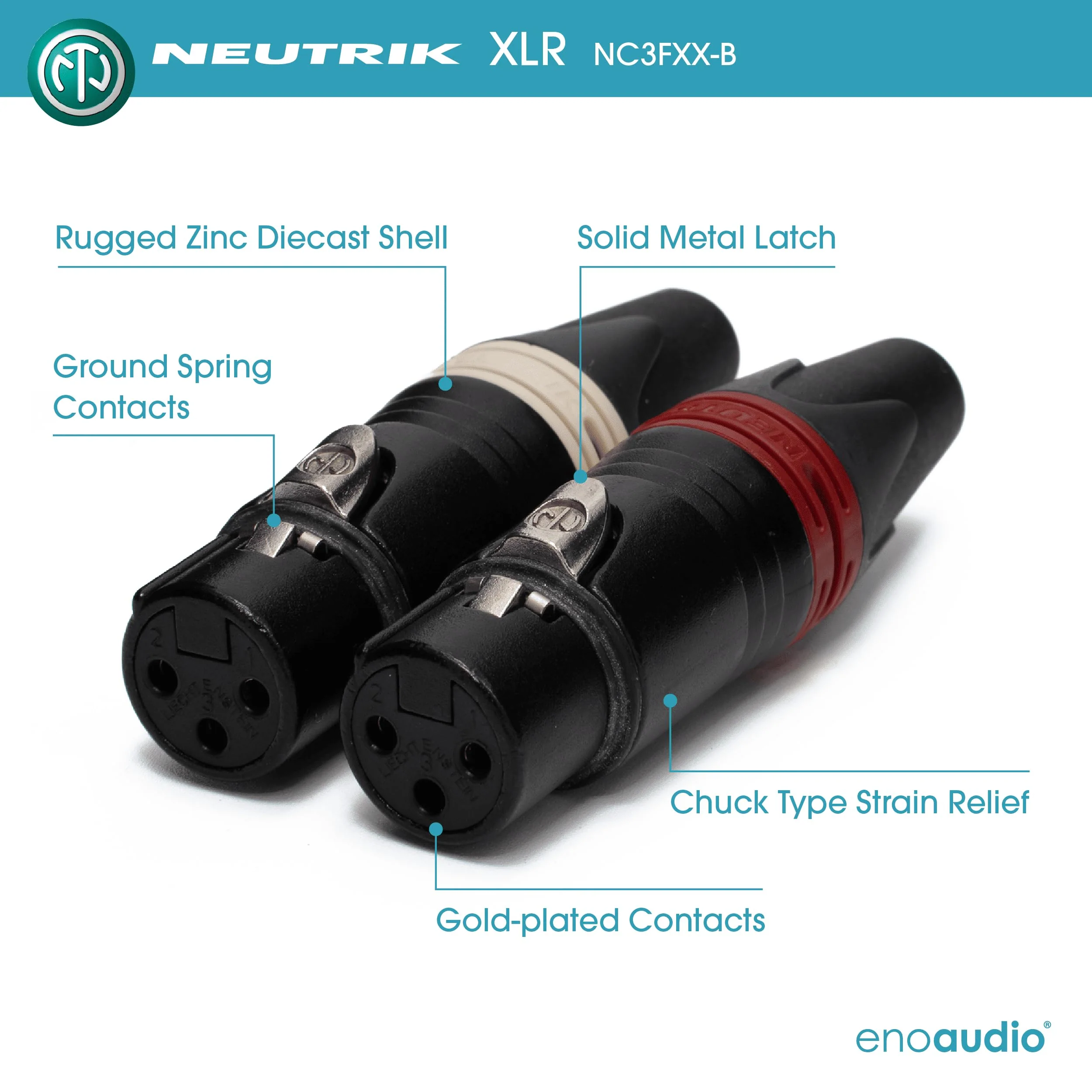 enoaudio Mogami 2534 Quad Pair (L,R) Cable | Neutrik XLR Female - XLR Male | HiFi - 4.92 ft / 1.5 m - Image 3