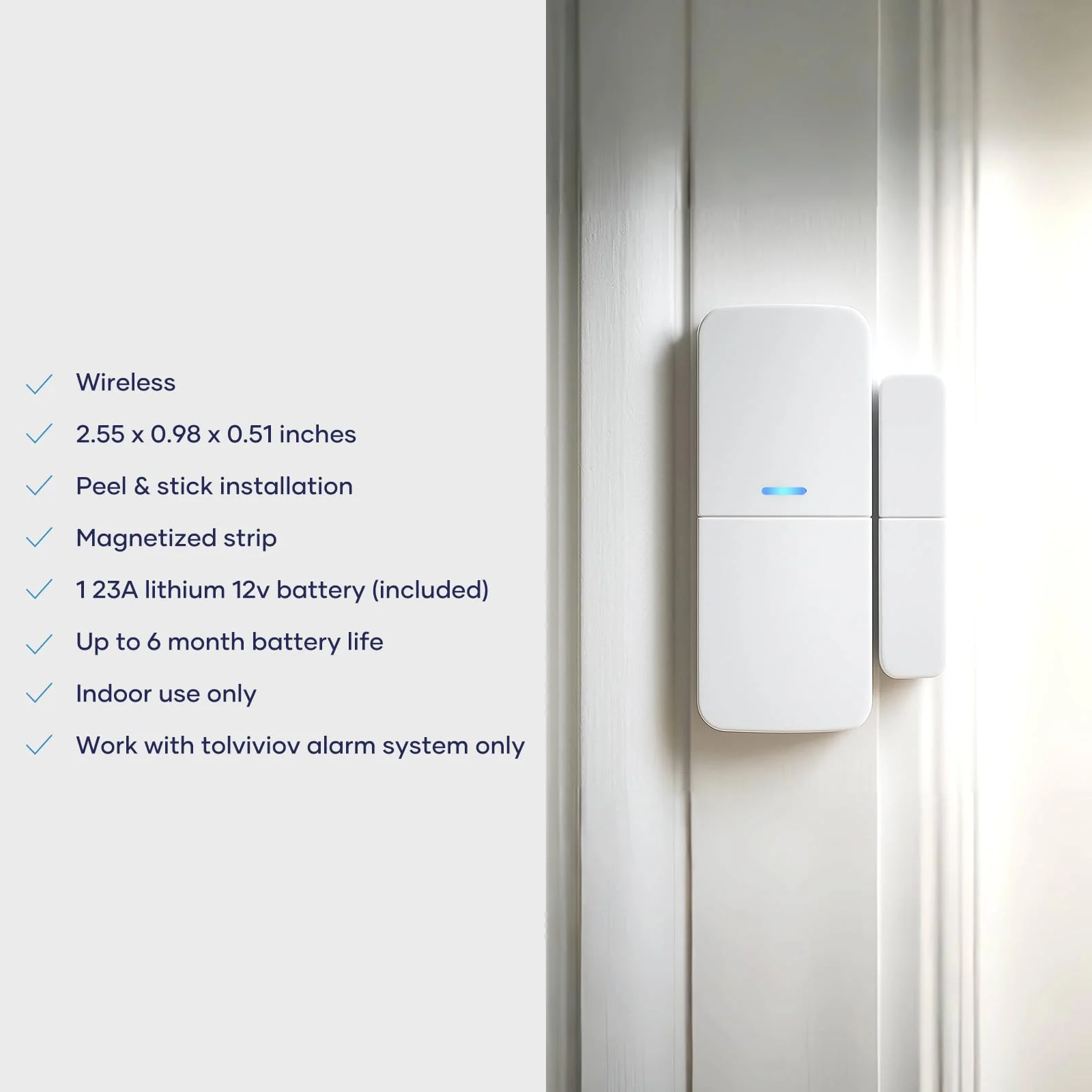 Entry Sensor (Pack of 6) - Window and Door Protection - Compatible with tolviviov Home Security System - Image 2