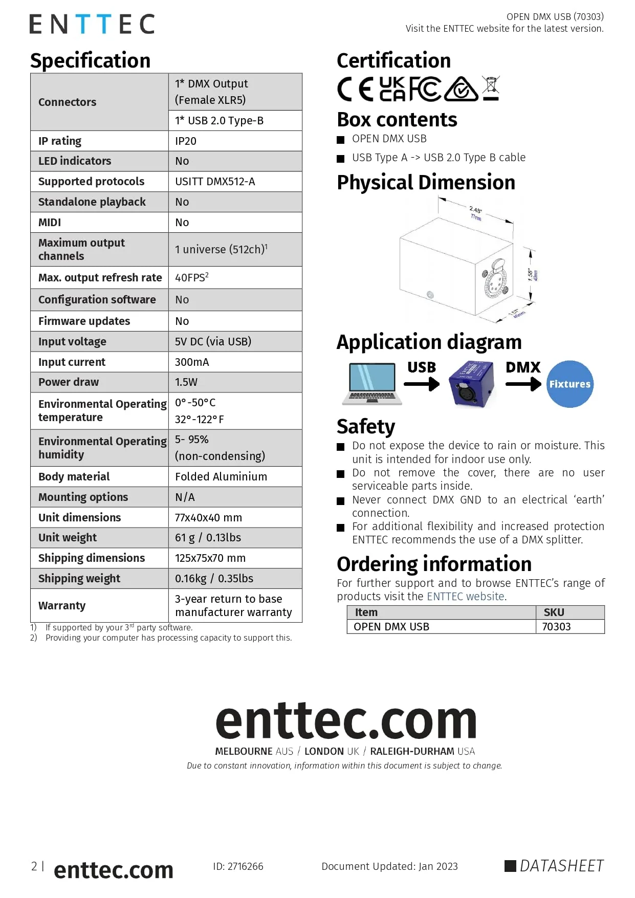 Enttec Open 70303 DMX USB Lighting Interface & SIRS-E 70029 5P Male to 3P Female Adapter (Bundle) - No Software Included - Open Source/Hardware Only/Entry Level Model for Beginners DMX Interface & Adapter Bundle - Image 7
