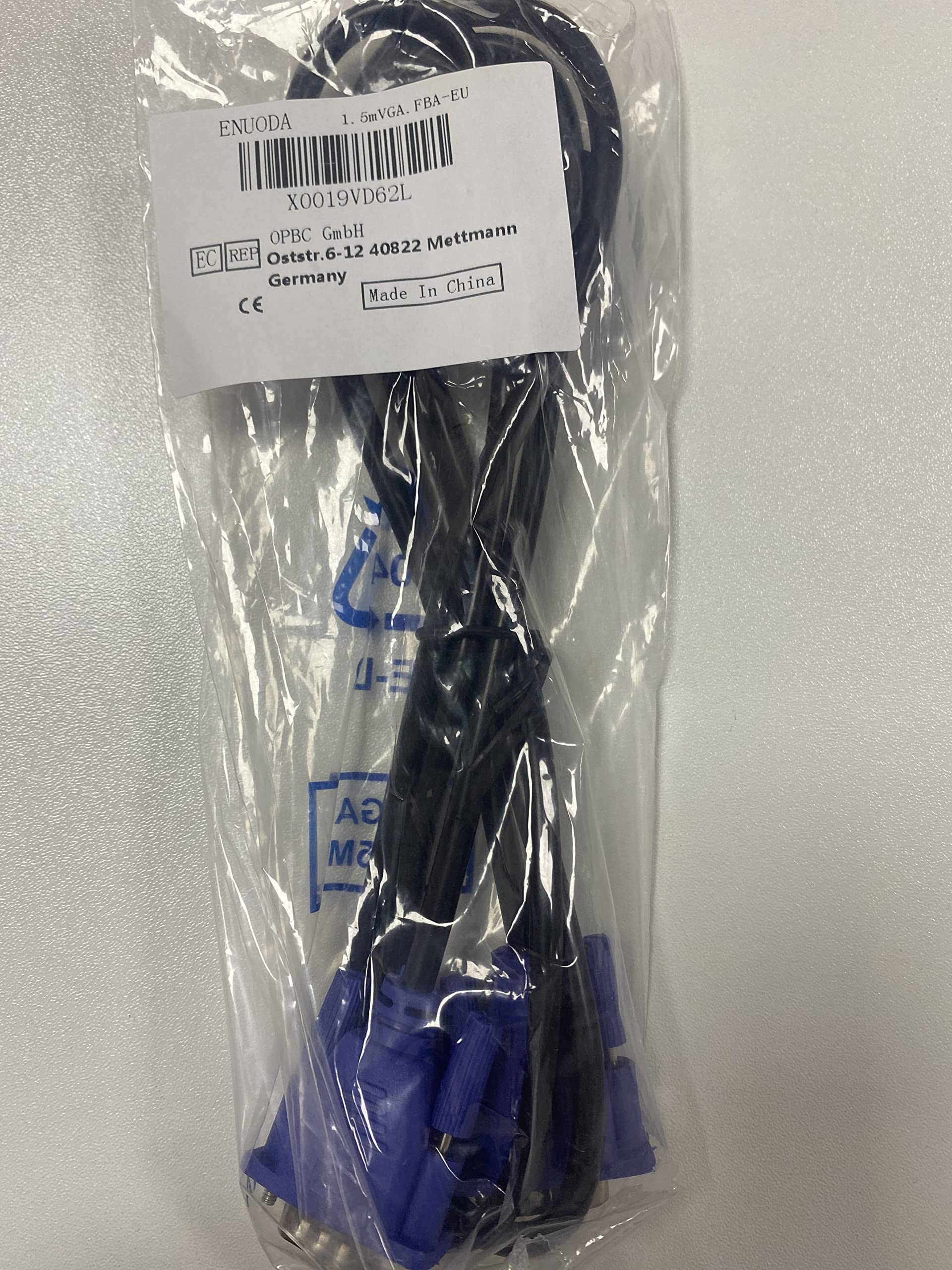 ENUODA Blue VGA Cable 15 Pin Male to Male Plug Computer Monitor Cable Wire Cord，4.9 Feet 1.5m - Image 5
