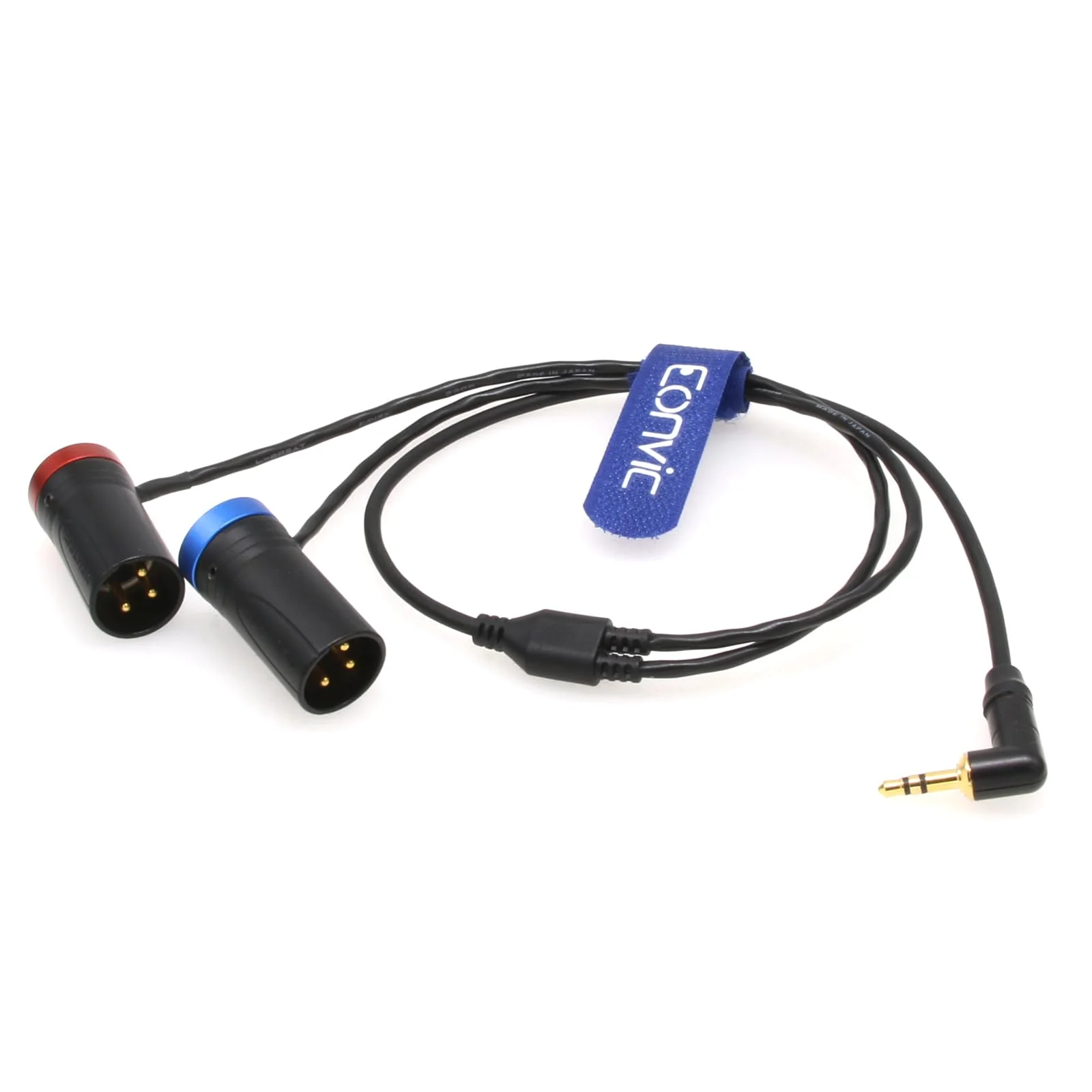 Eonvic 3.5mm Right-Angle TRS to Double Low-Profile XLR 3 Pin Male Y Cable for Rode Wireless GO II Dual Channel Wireless Microphone Receiver with Recorder/Camera - Image 2