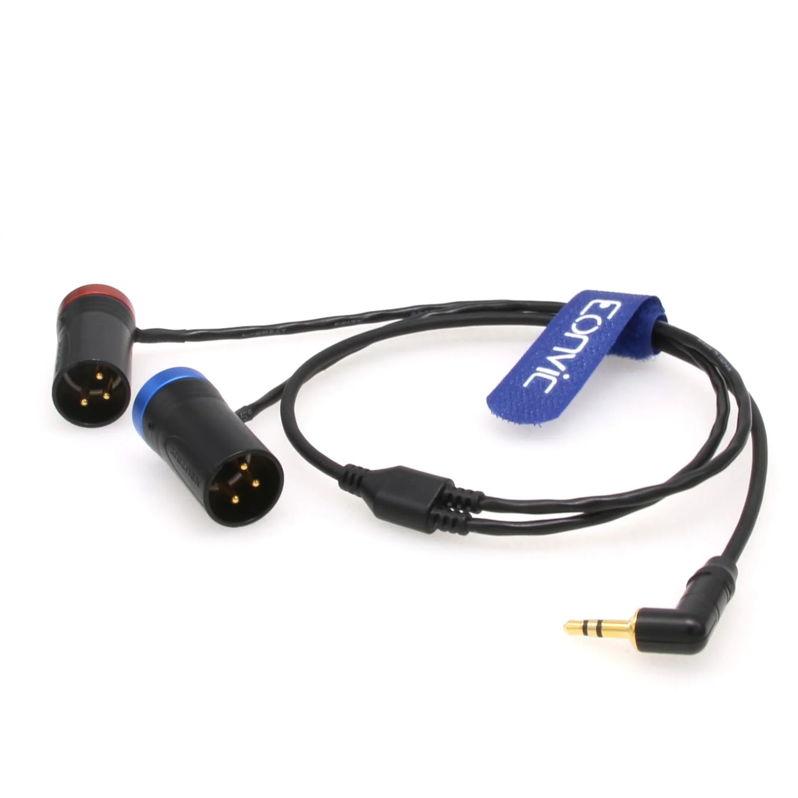 Eonvic 3.5mm Right-Angle TRS to Double Low-Profile XLR 3 Pin Male Y Cable for Rode Wireless GO II Dual Channel Wireless Microphone Receiver with Recorder/Camera - Image 3